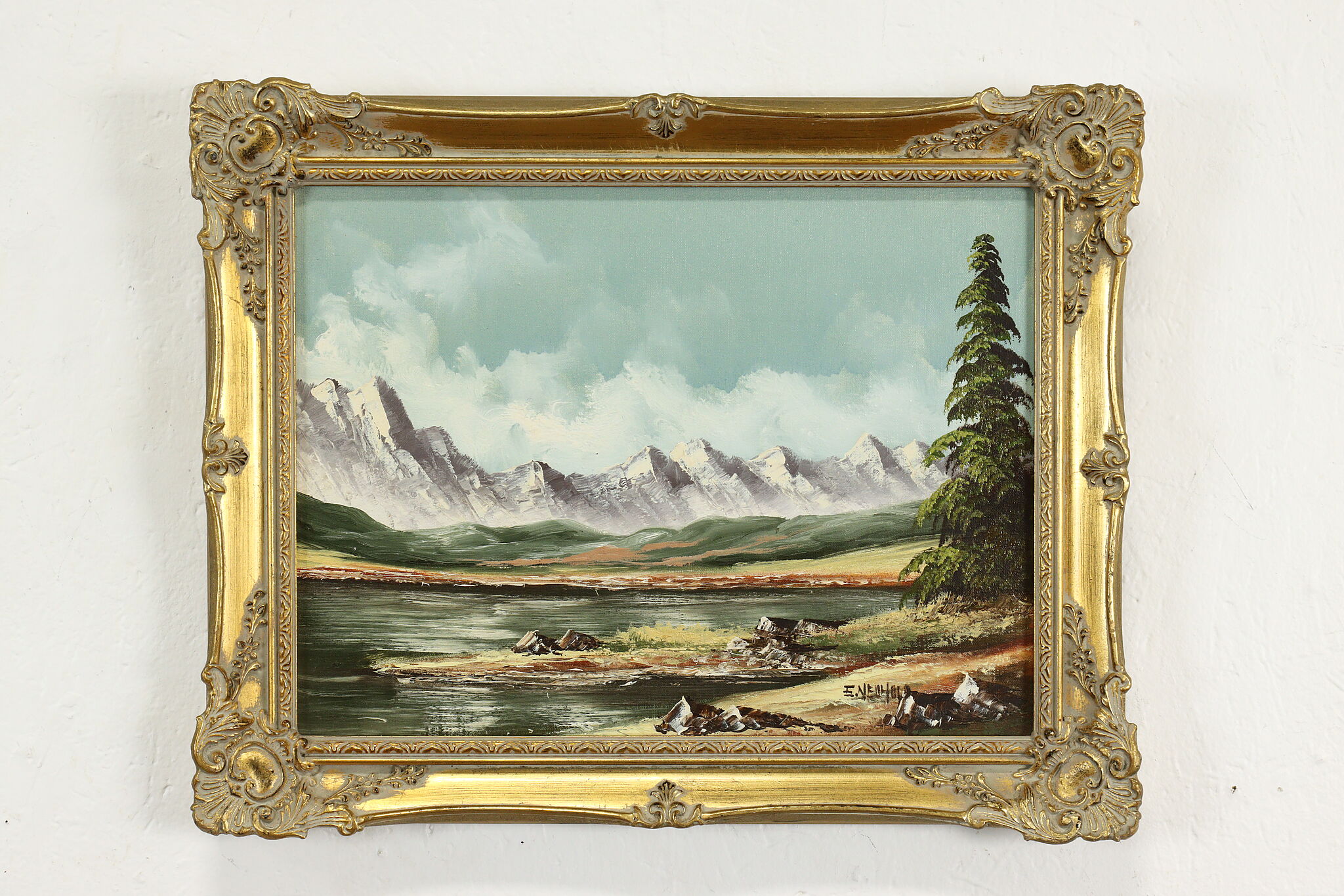 Original vintageantique oil landscape painting signed