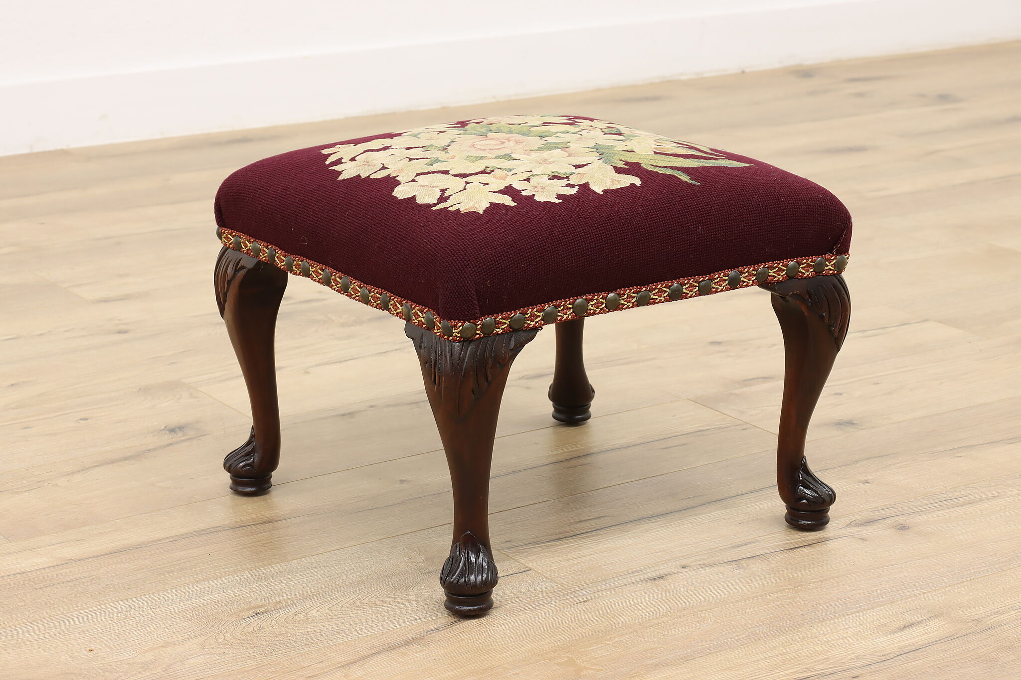 Antique tapestry on sale footstool