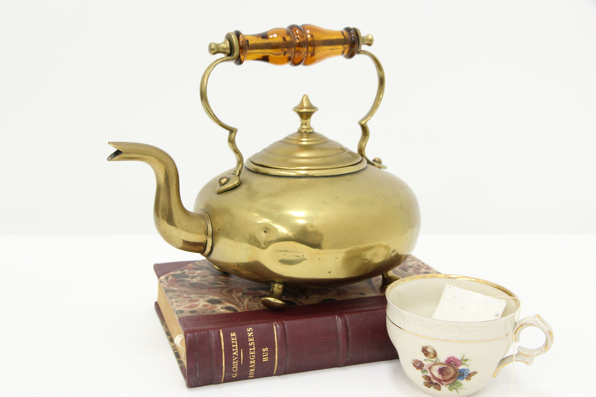 English Antique Hot Toddy Brass Tea Pot or Kettle, C & B