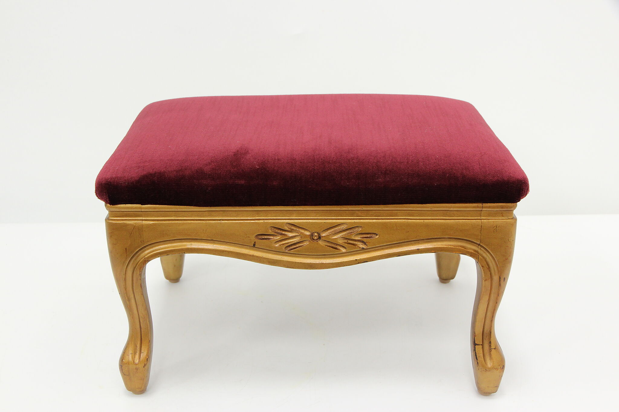 Foot Stool, Modern S-Shape Velvet Upholstered Ottoman Makeup Chair