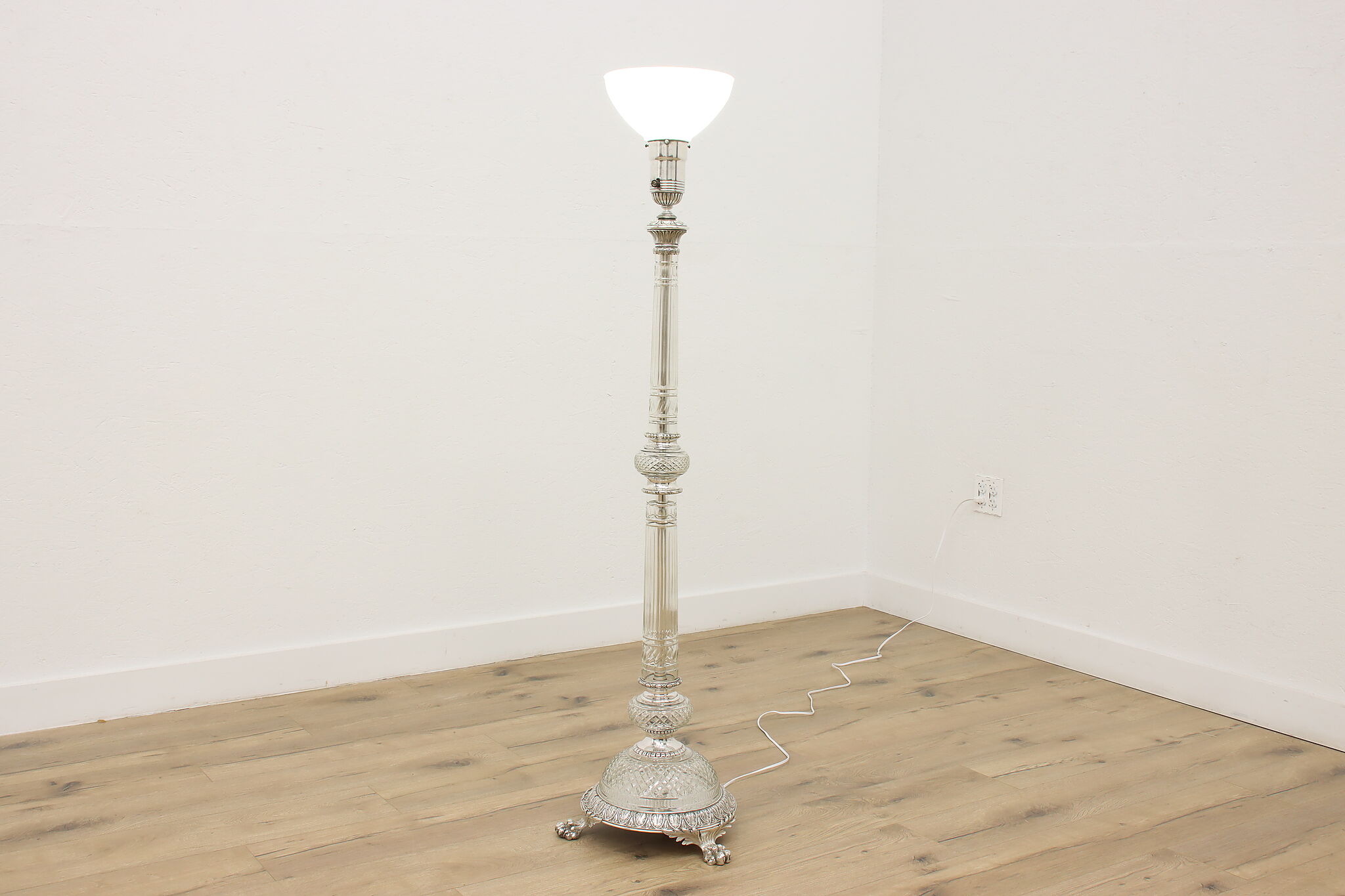 Crystal torchiere floor lamp deals