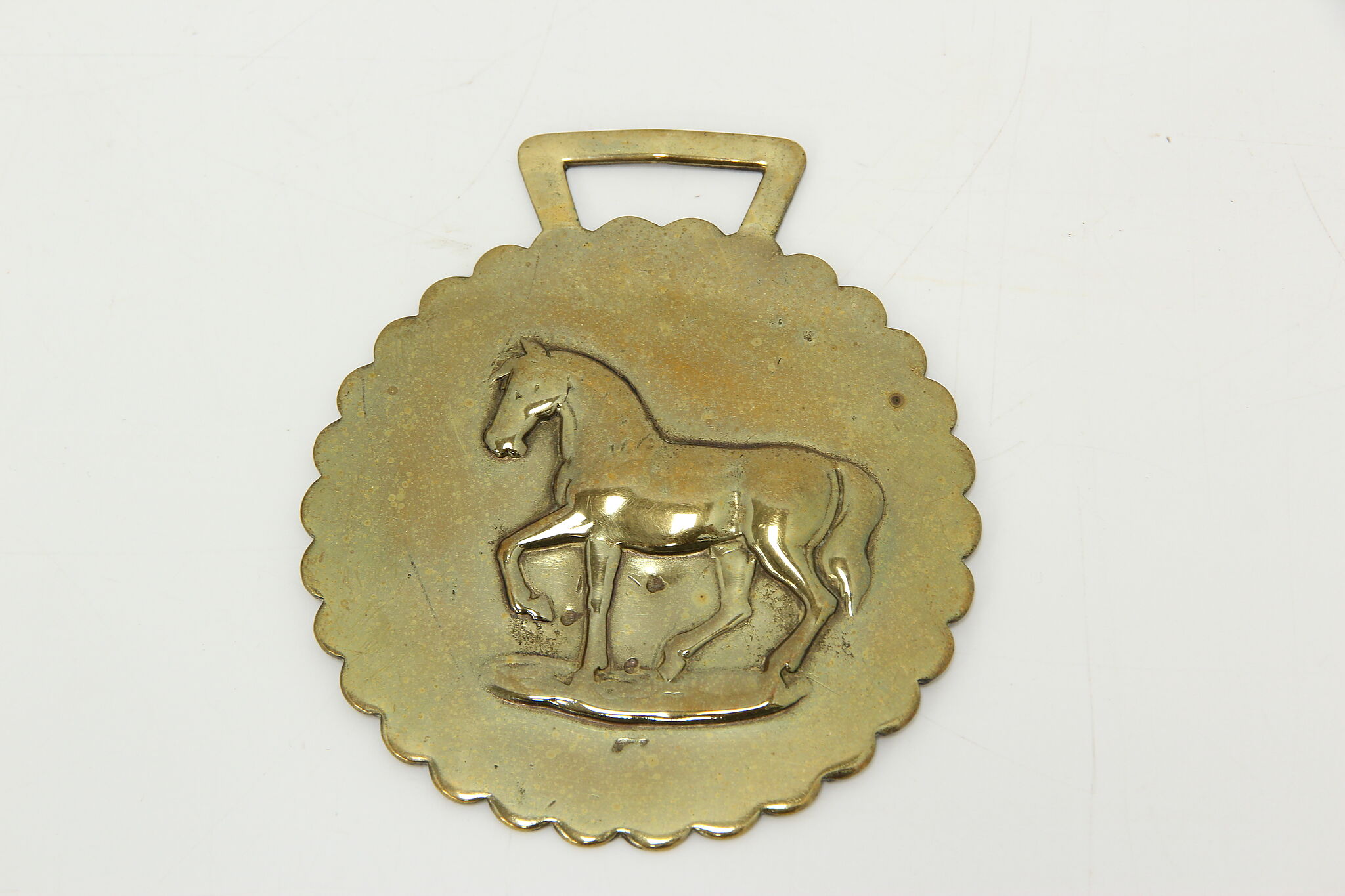 Horse Vintage Brass Harness Medallion, Horse