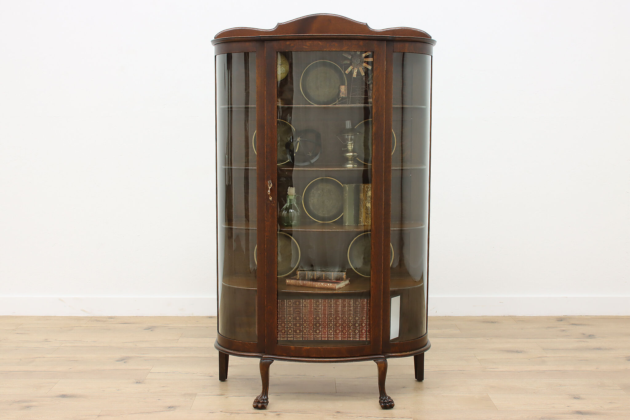 Cost of curved glass shop for curio cabinet