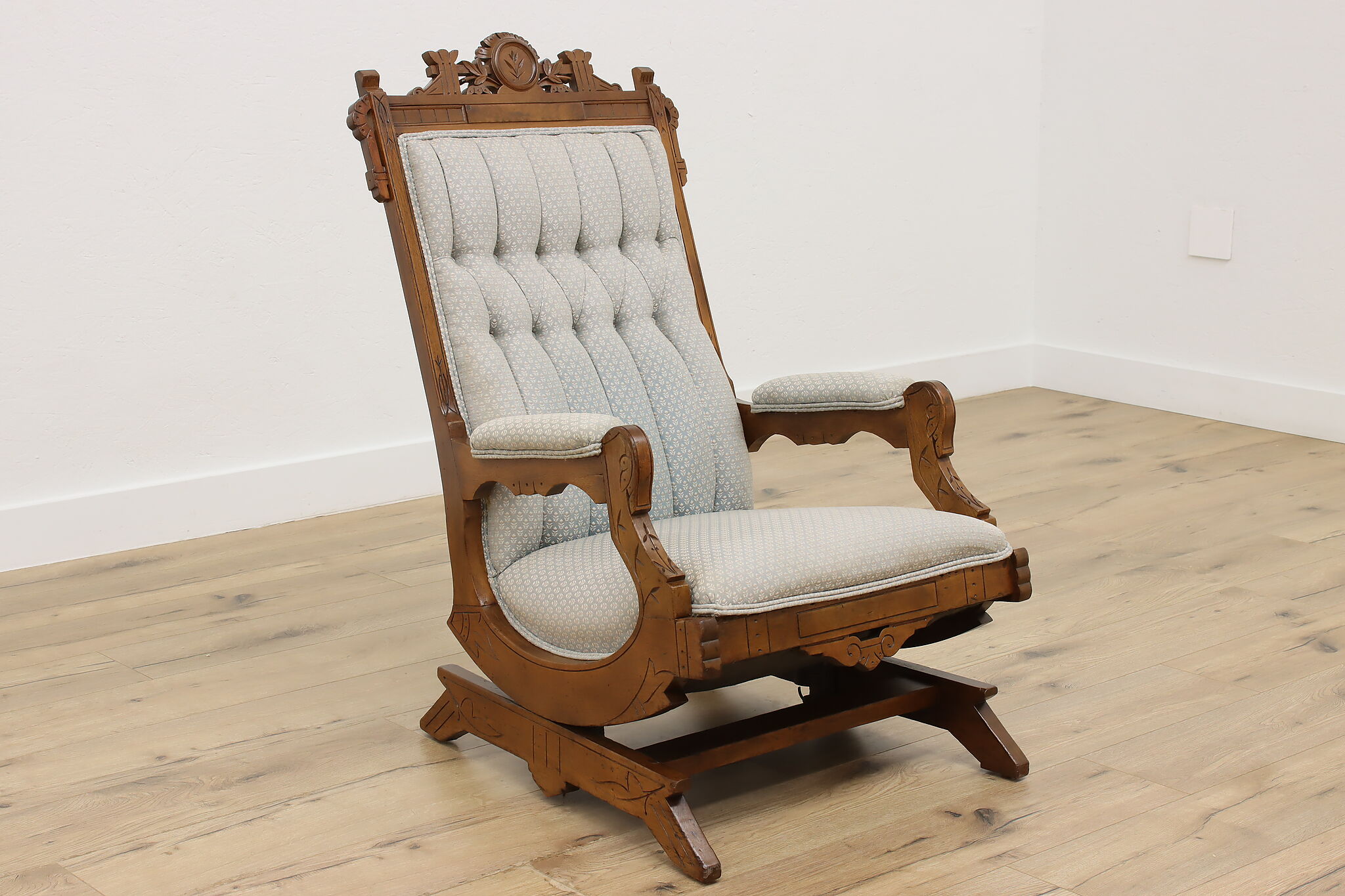 Victorian Eastlake Antique Carved Walnut Rocking Chair