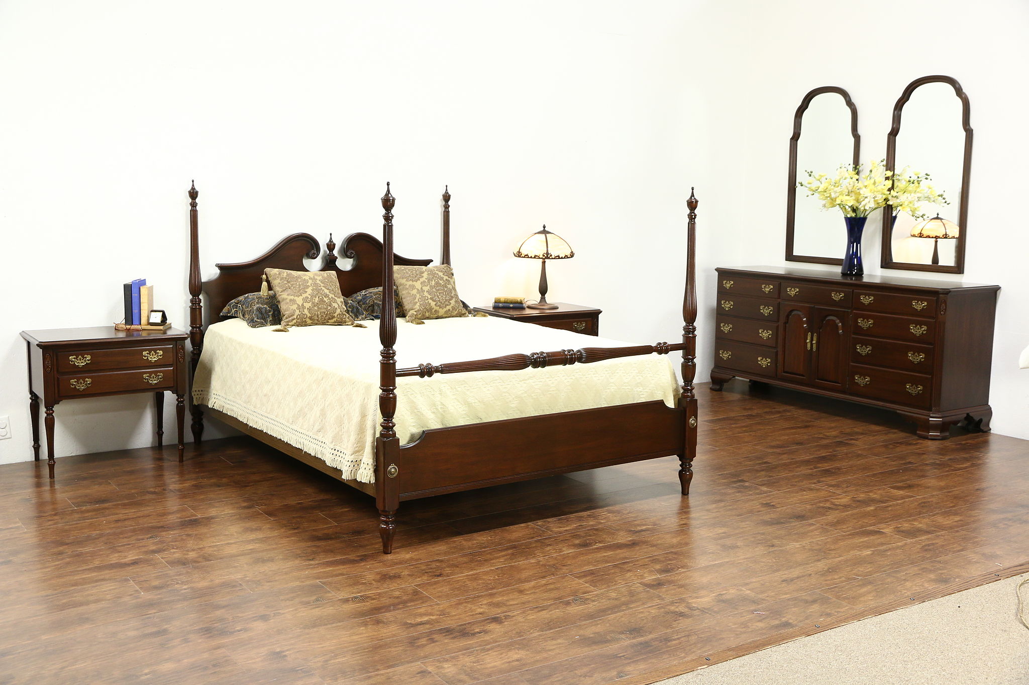 ethan allen georgian court cherry bedroom furniture