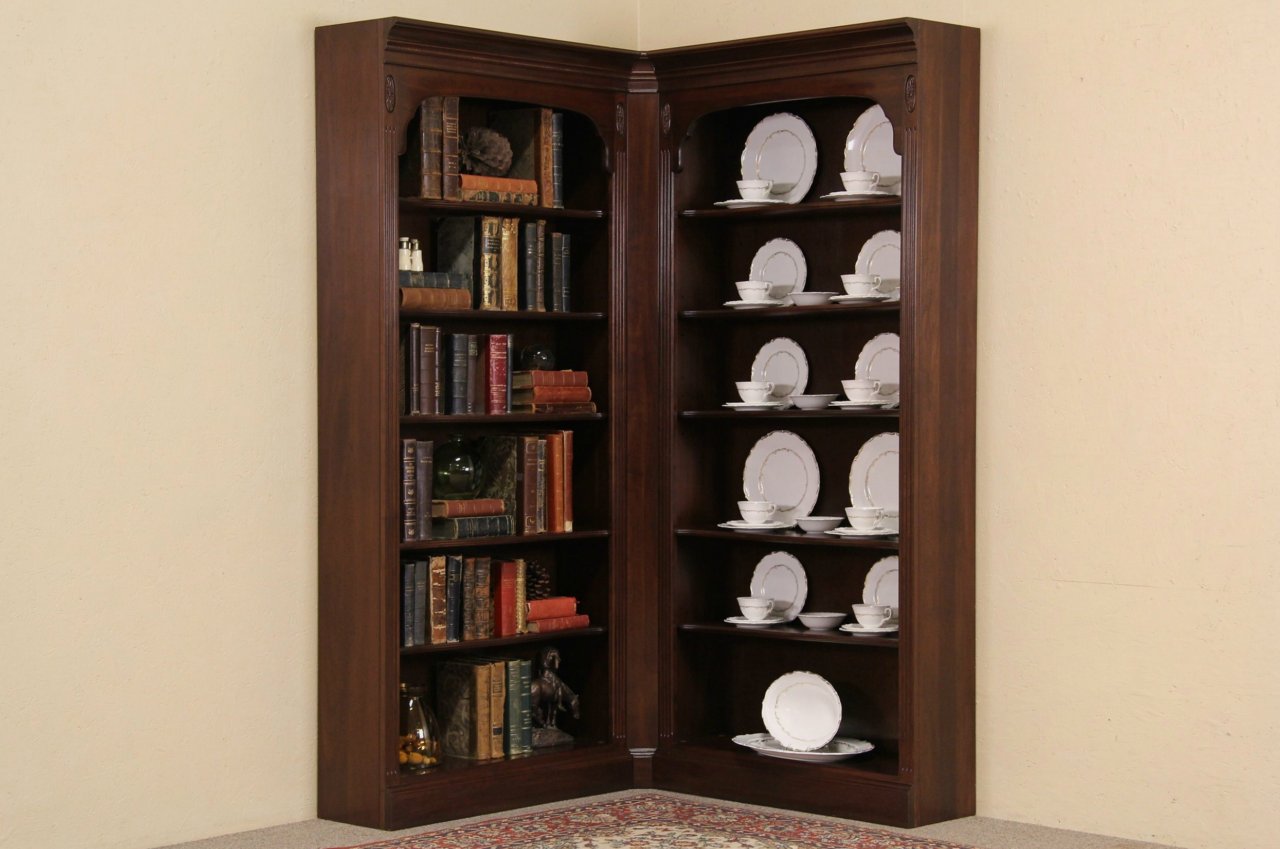 Vintage corner bookcase deals