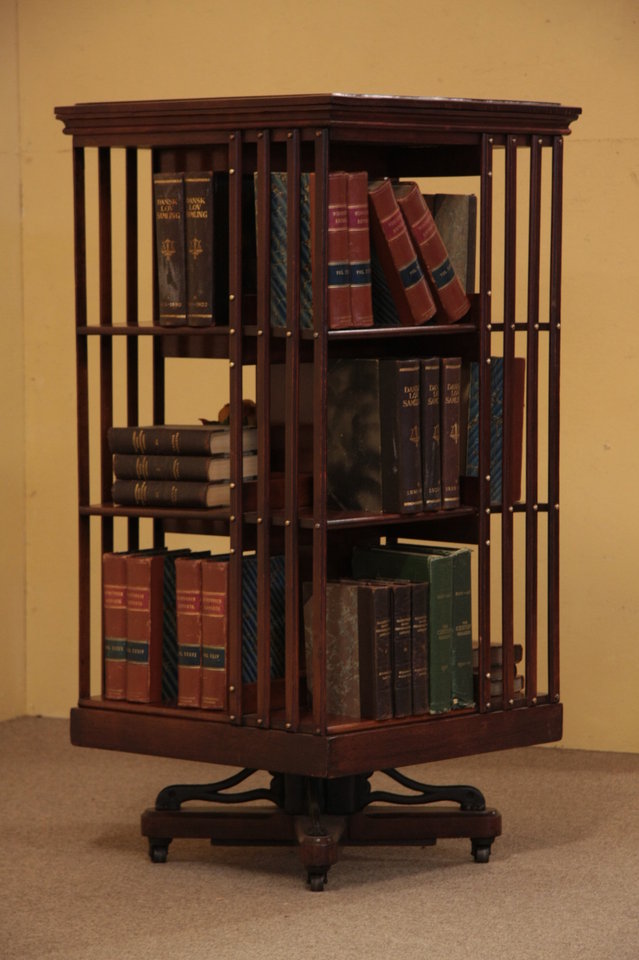 Victorian Antique 1900 Chairside Spinning Bookcase