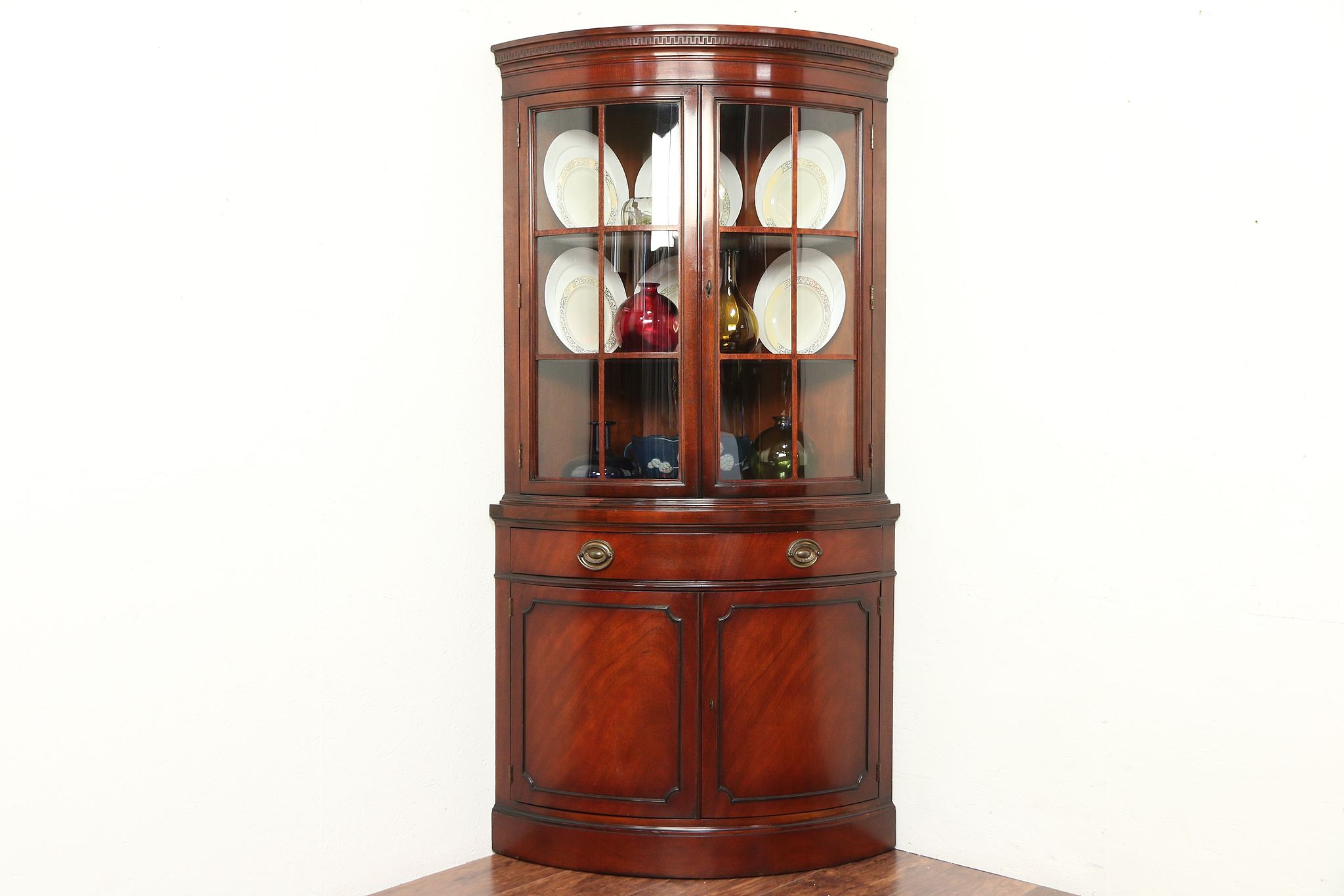 Sold Drexel Travis Court Signed Vintage Mahogany Corner Cabinet