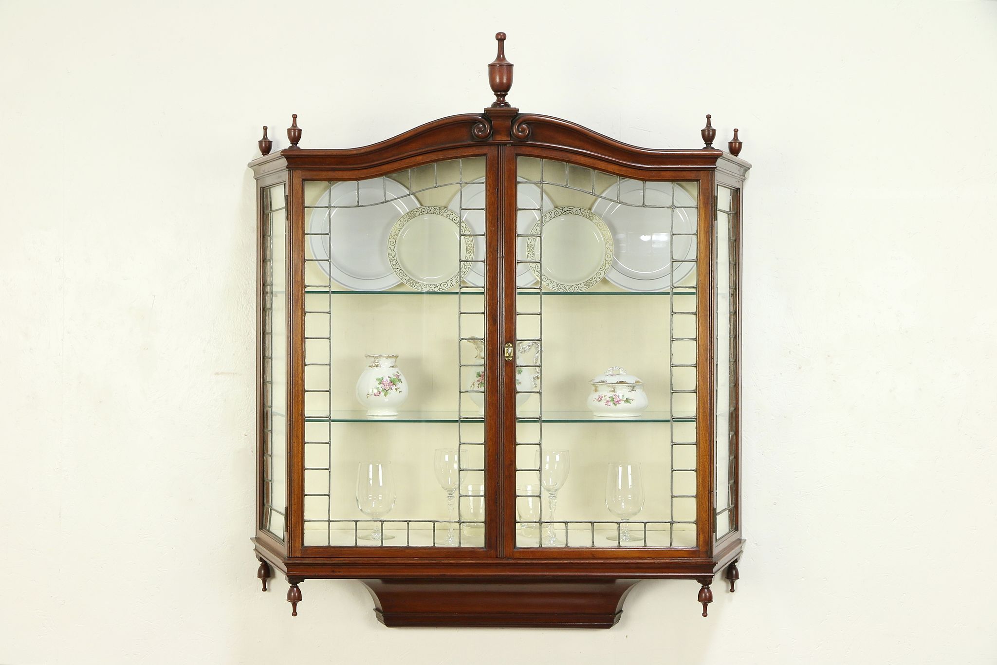 Sold English Antique Wall Hanging Vitrine Or Curio Cabinet