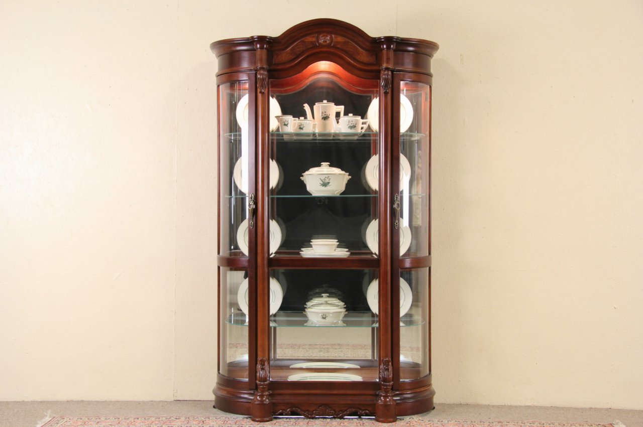 Pulaski cherry curio cabinet deals