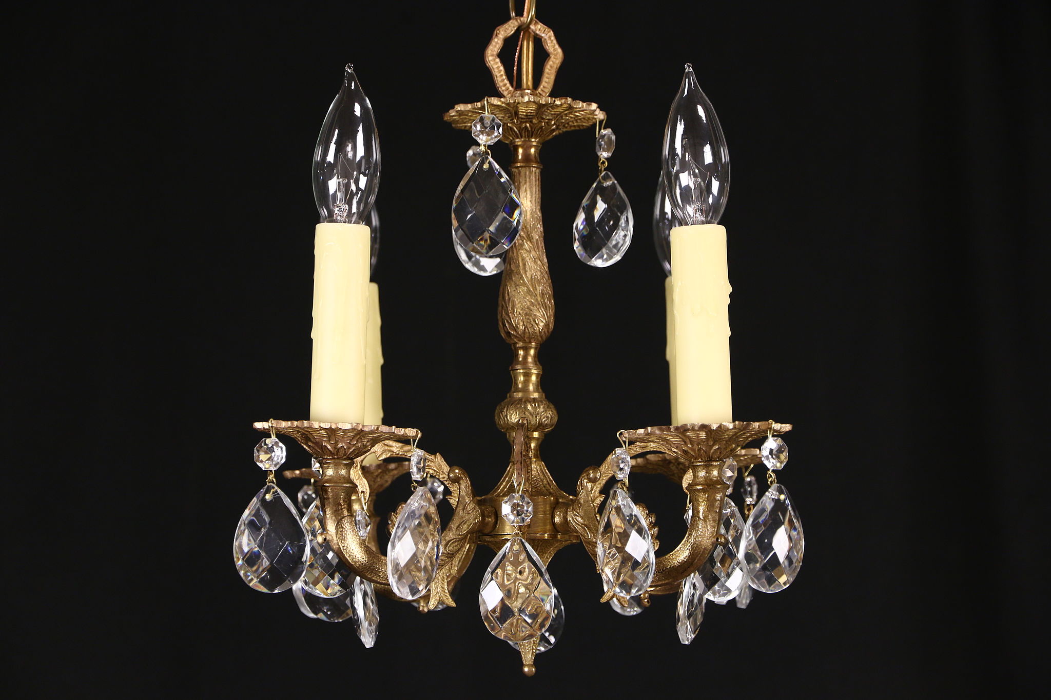 Small vintage clearance crystal chandelier