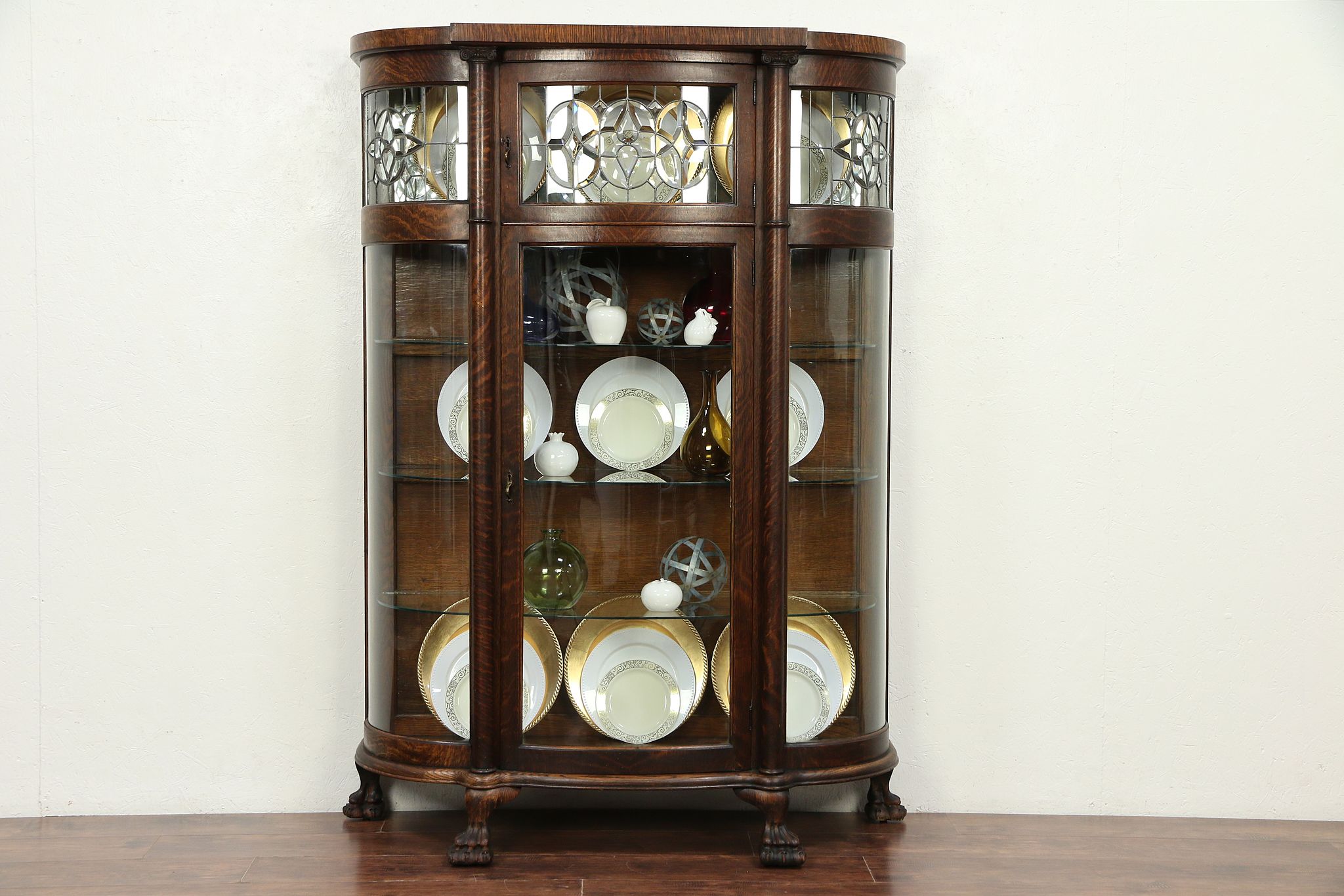 Antique china cabinet with on sale beveled glass