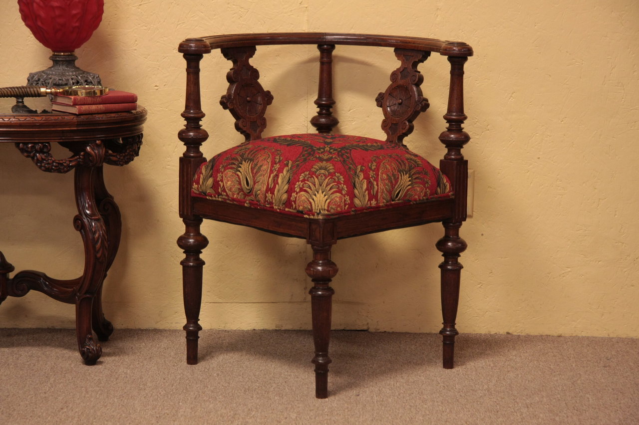 Victorian Antique Oak Corner Chair