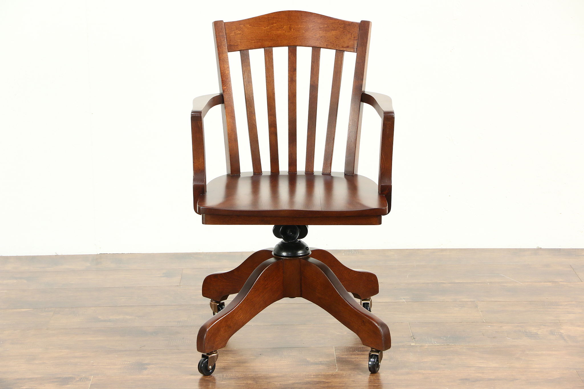 Sold Maple Swivel 1920 Antique Adjustable Library Or Office Desk