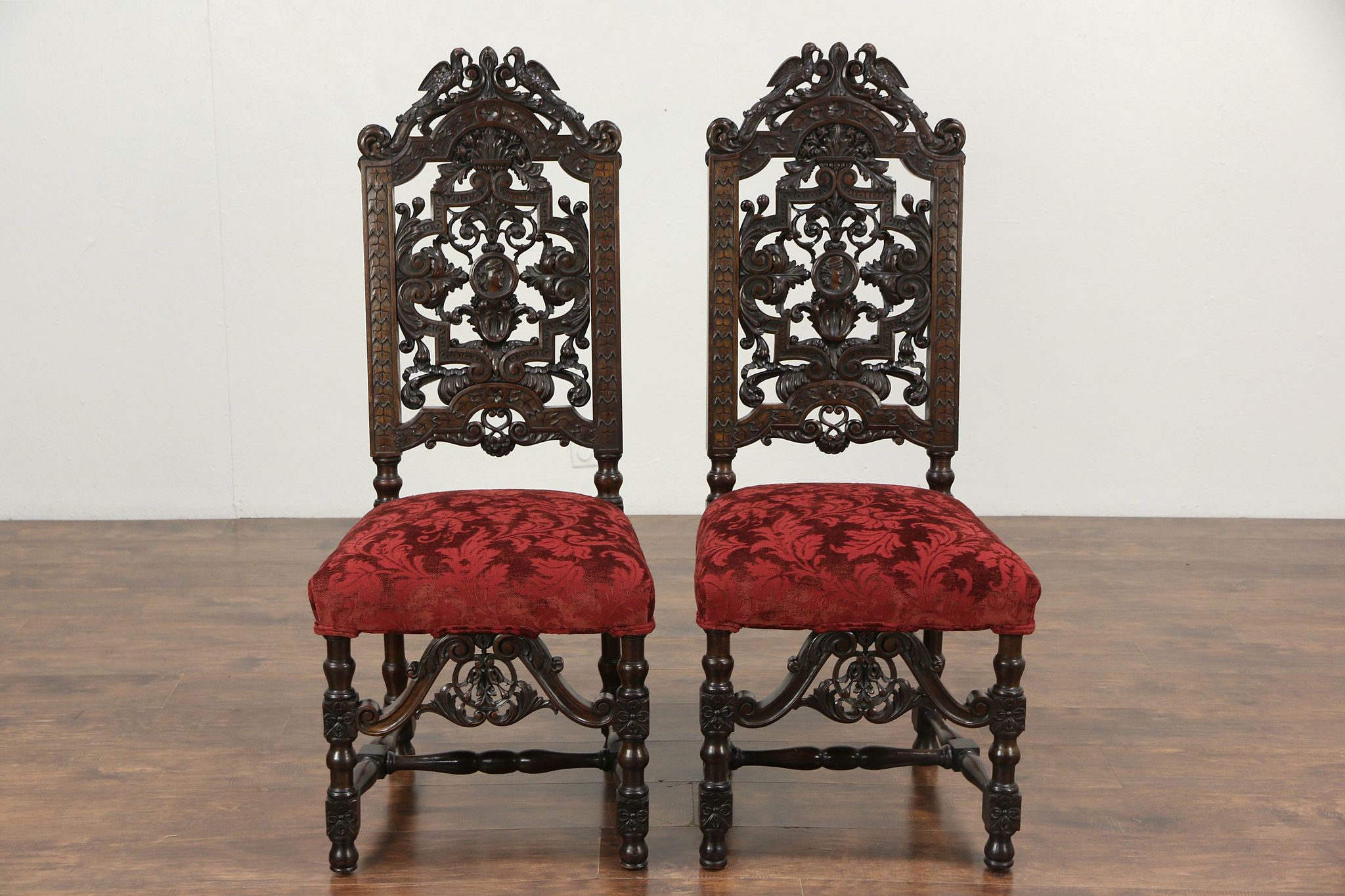 Sold Pair Of Italian Renaissance Antique 1890 Chairs Carved