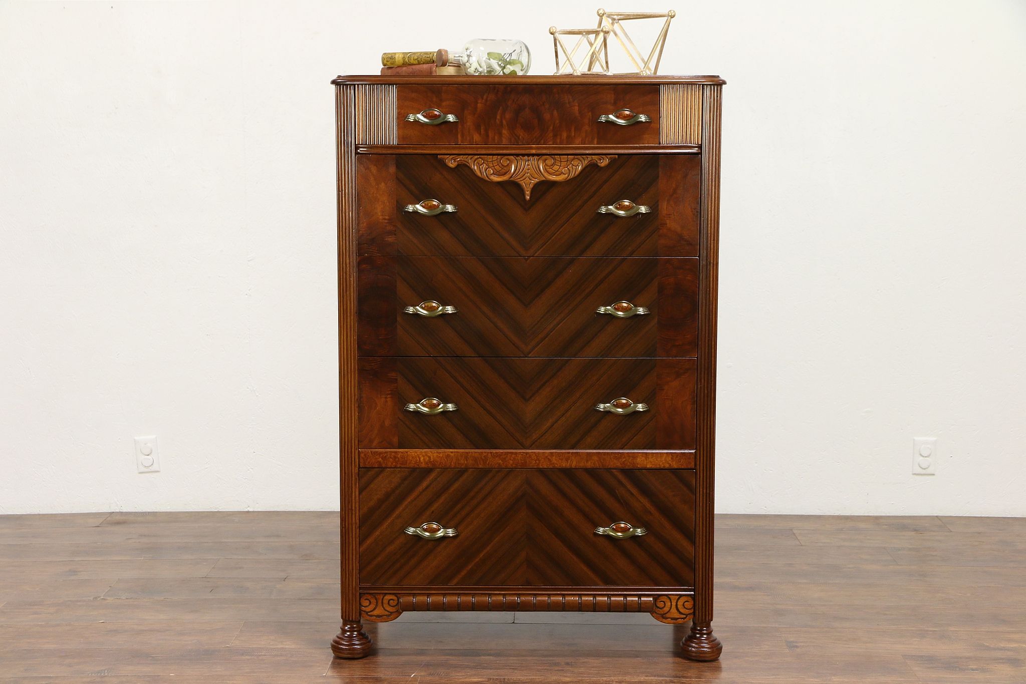 Art deco tall dresser deals
