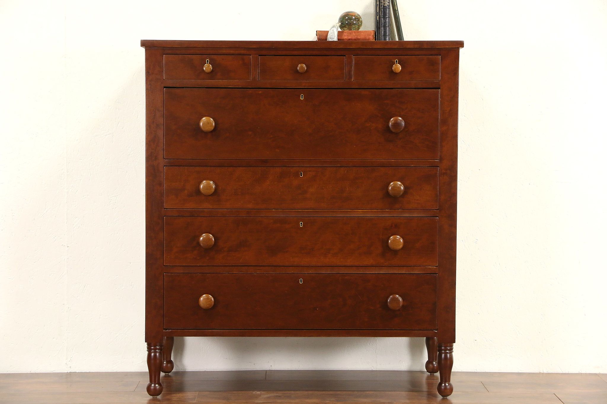 Sold Empire Cherry 1830 Antique Chest Of Drawers Or Tall Dresser