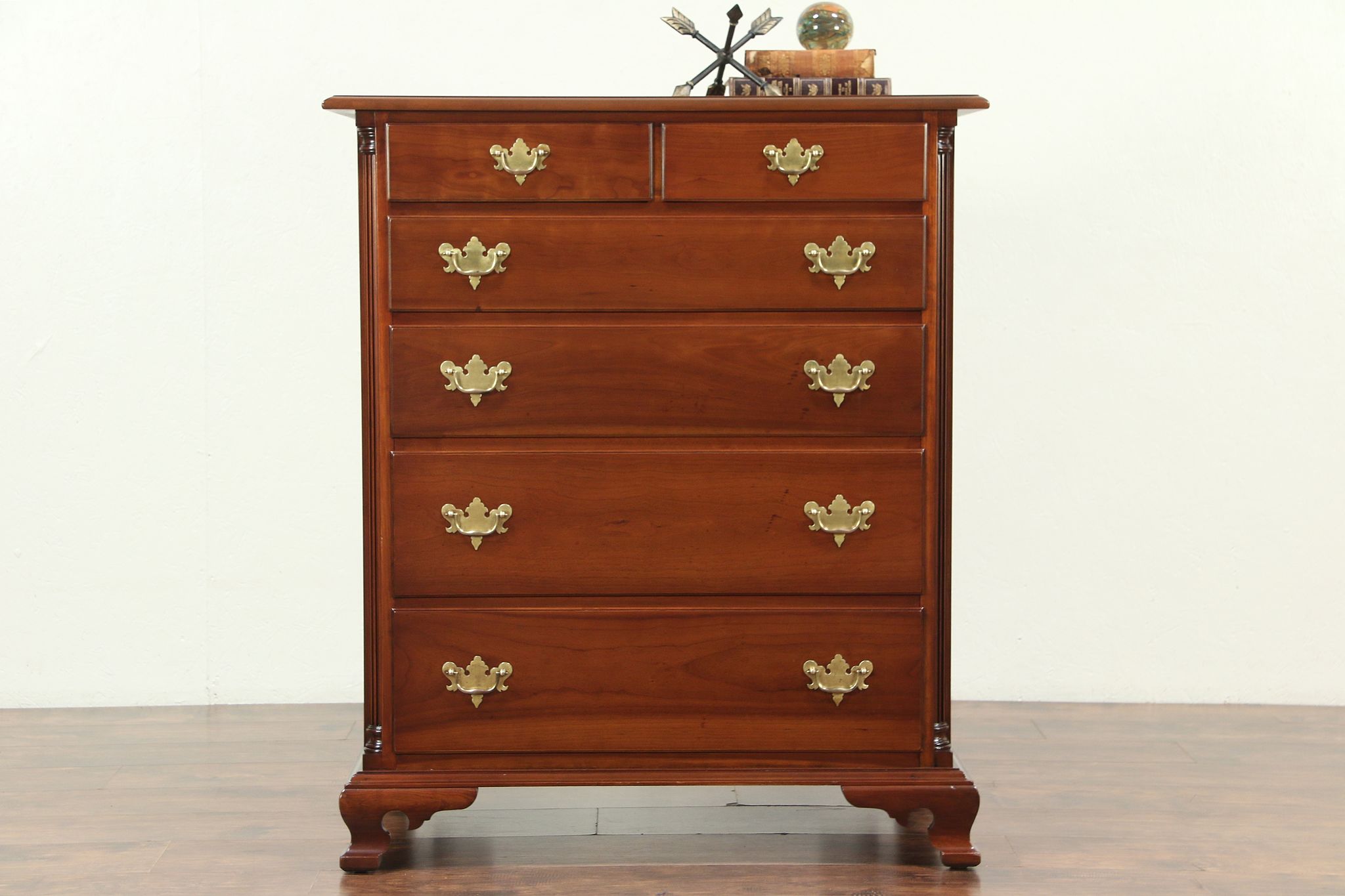 Sold Cherry Vintage Traditional Tall Chest Or Highboy Dresser