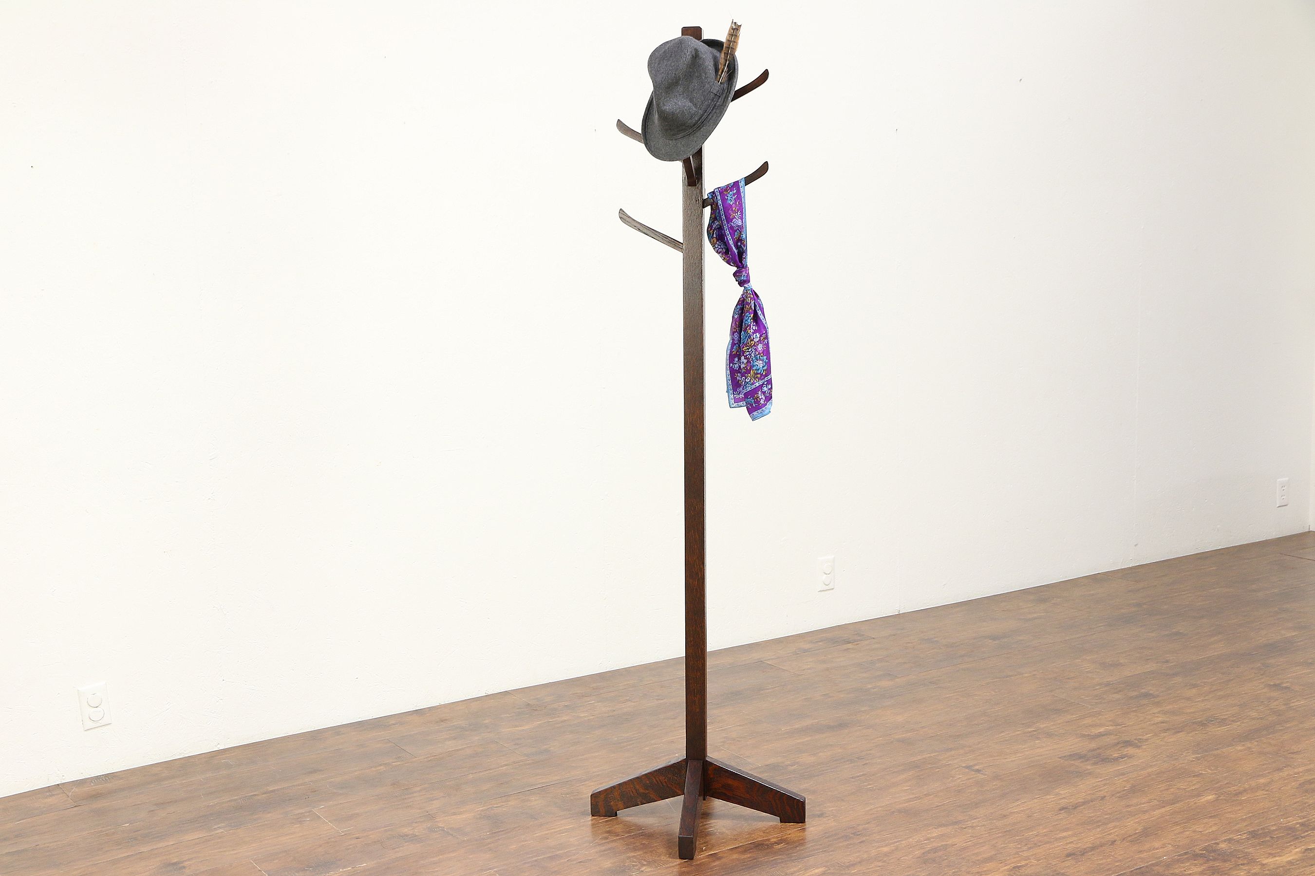 arts and crafts standing coat rack