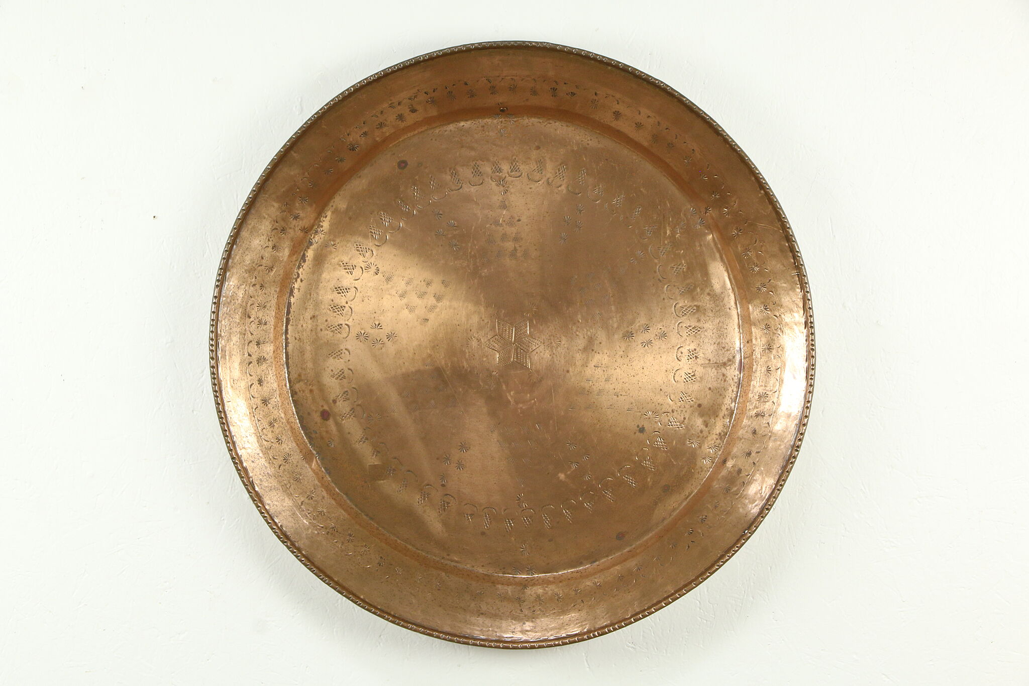 Vintage Hammered Copper Plate 