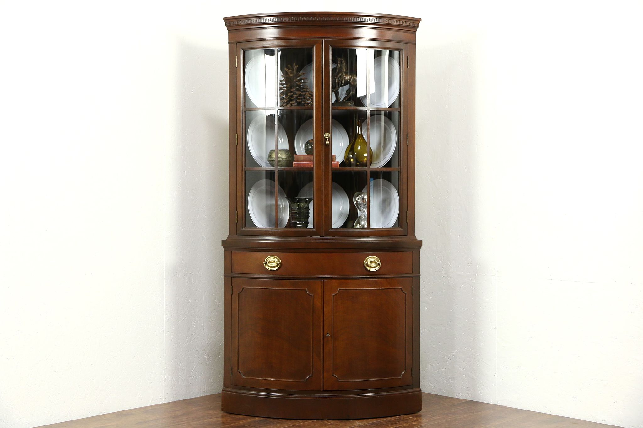 Sold Drexel Travis Court Signed Vintage Mahogany Corner Cabinet