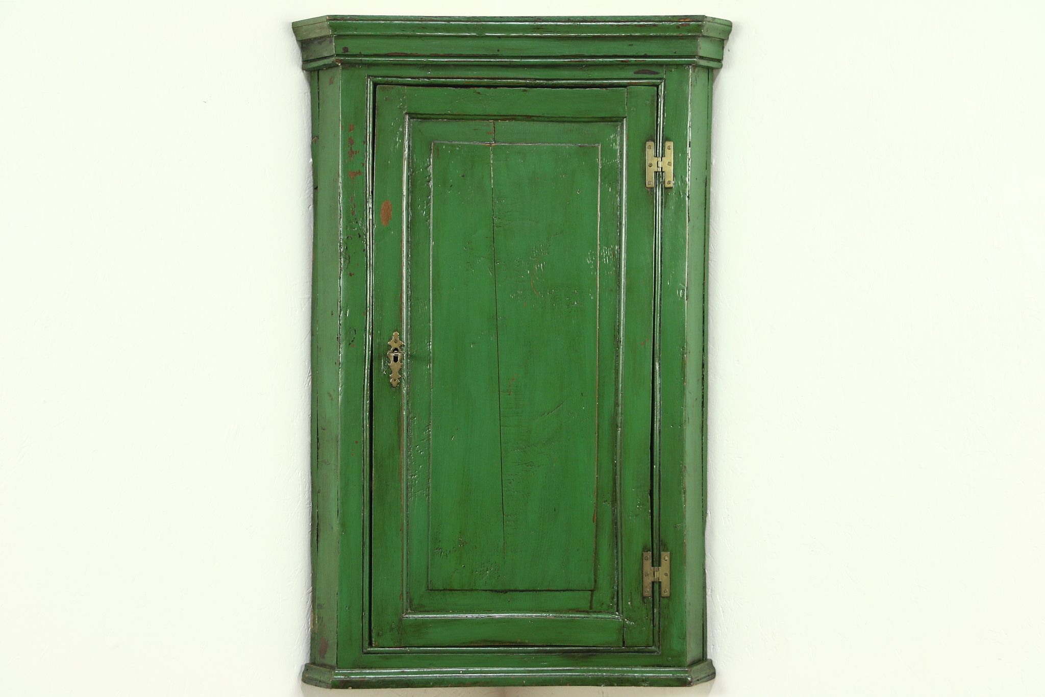 Sold Georgian 1790 Antique Painted Oak Antique Corner Cupboard