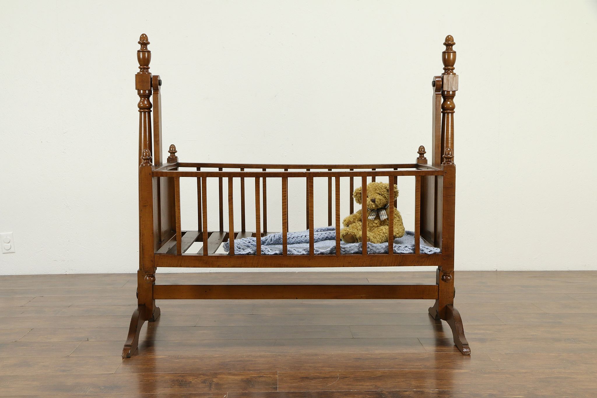old wooden baby cradle