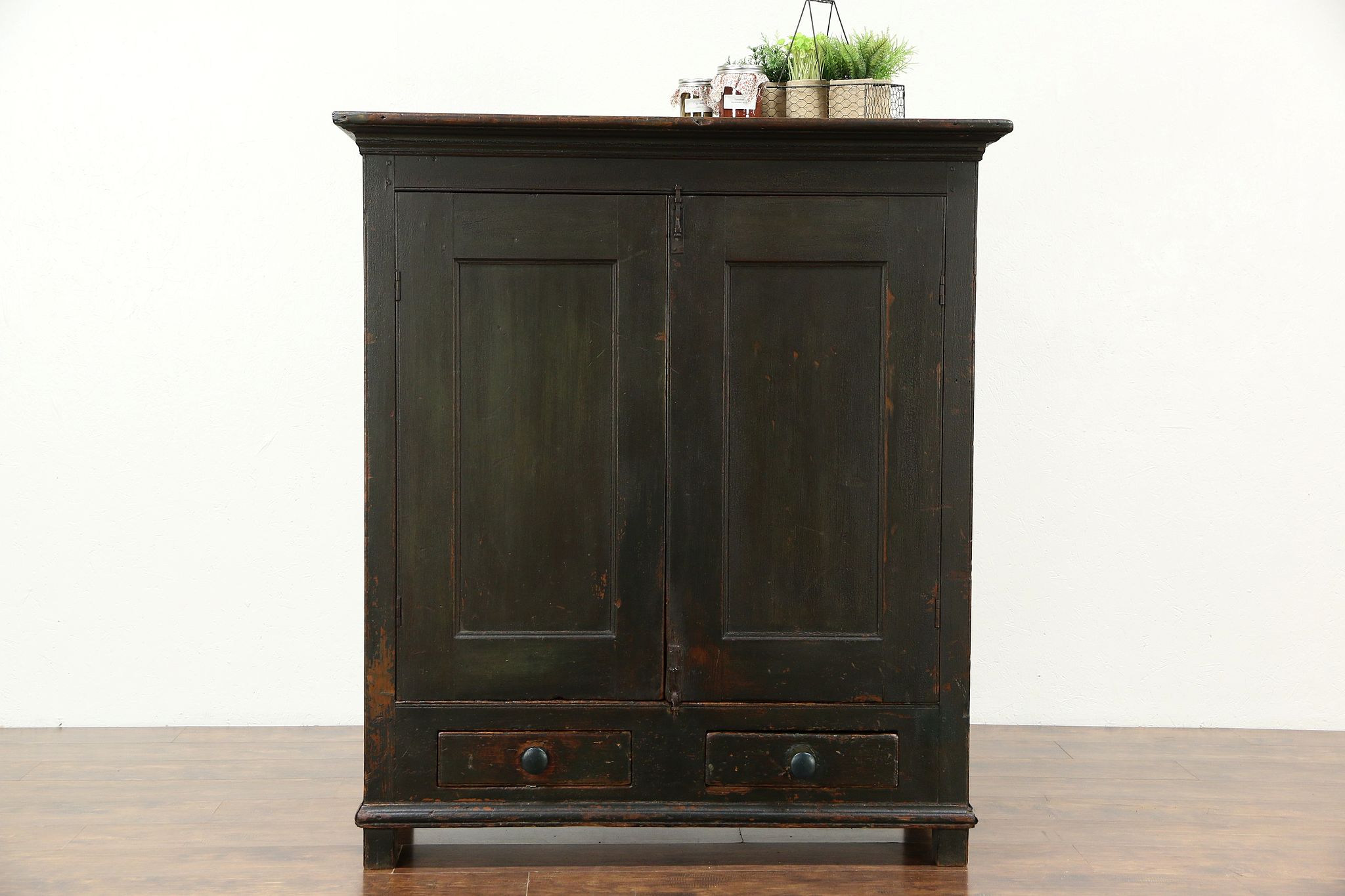 Sold Painted Country Pine Antique 1840 Pantry Cupboard 2 Door