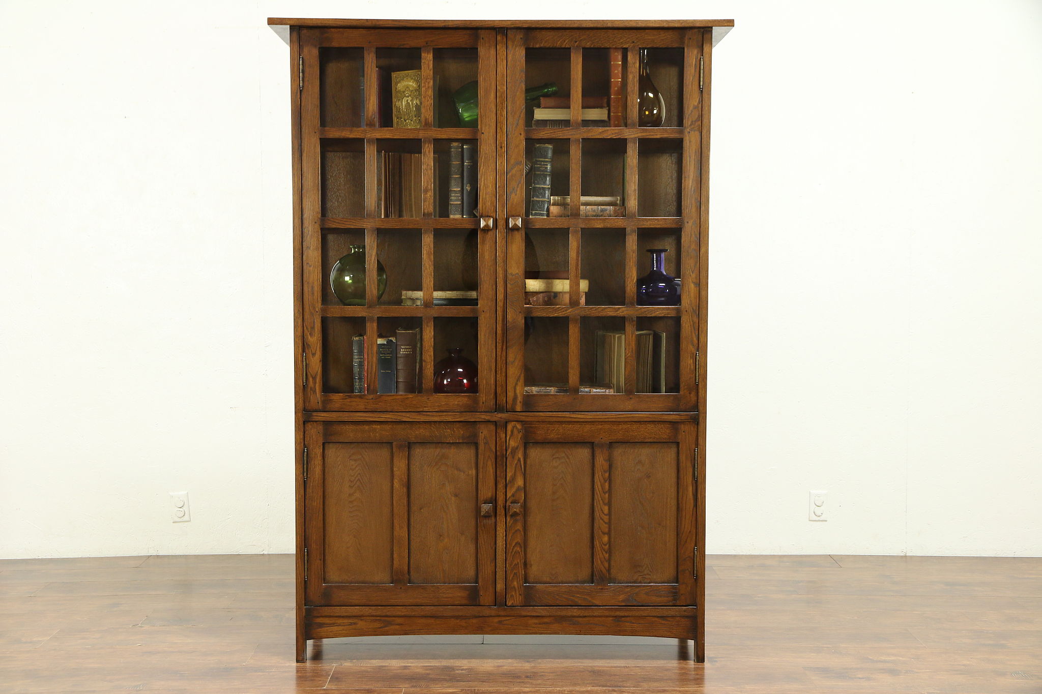 Sold Craftsman Style Oak Bookcase Or Kitchen Pantry Cabinet