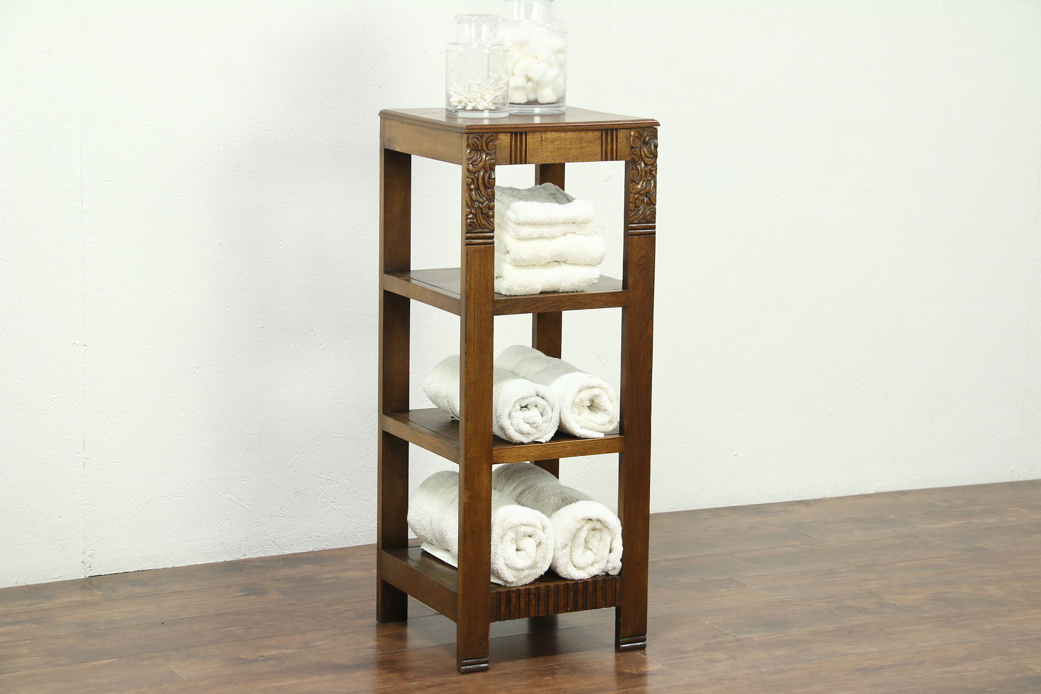 Sold Oak Art Deco Bookshelf Plant Or Bath Stand Sculpture