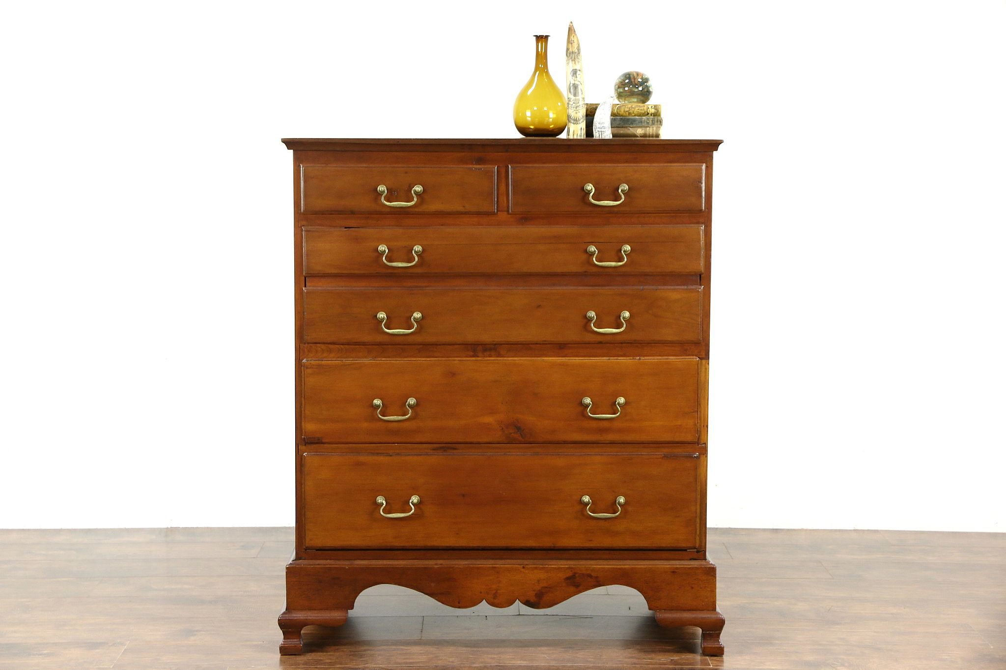 Sold Cherry 1790 Antique New England Tall Chest Or Dresser