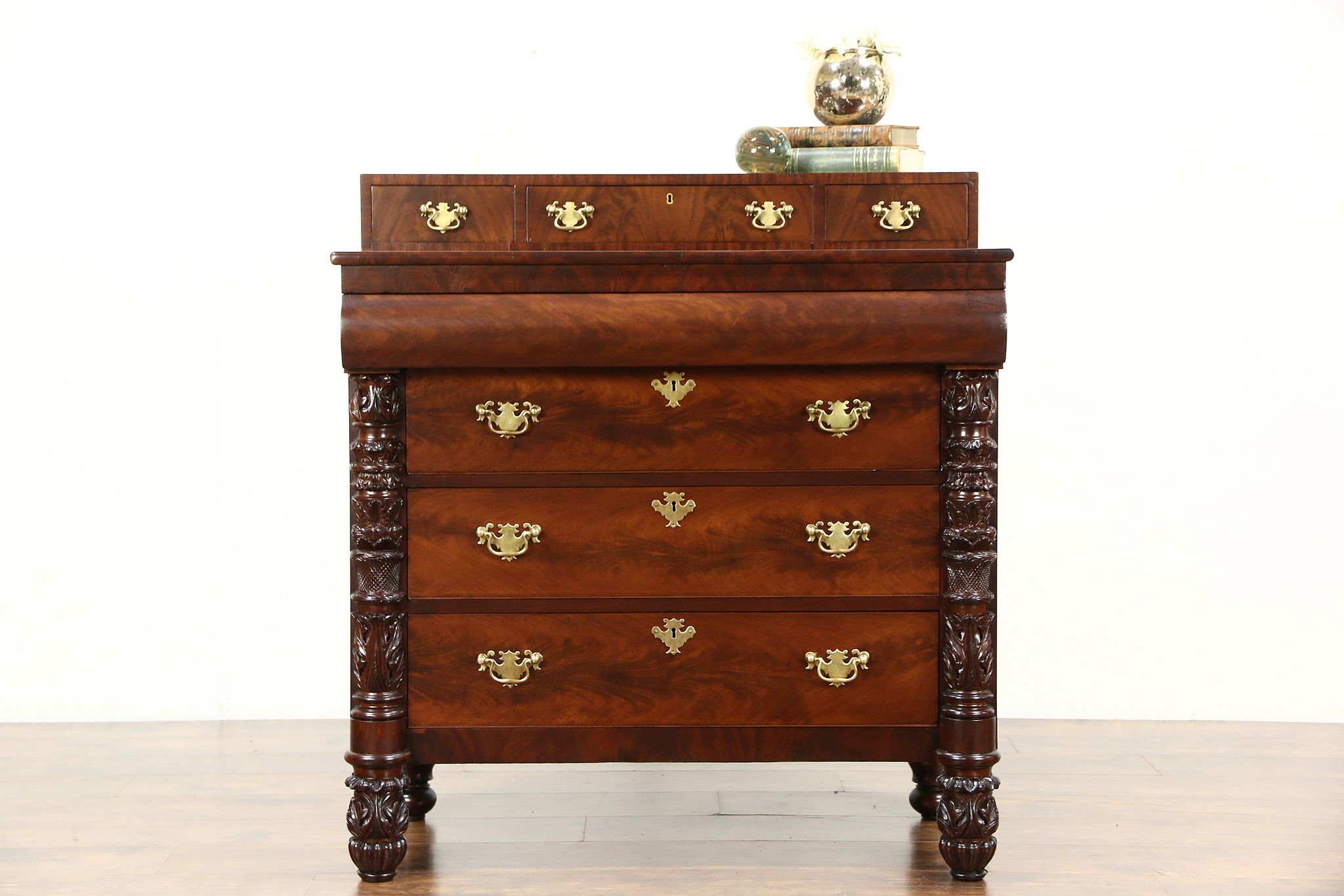 Sold Empire 1830 S Antique Mahogany Chest Or Dresser Acanthus
