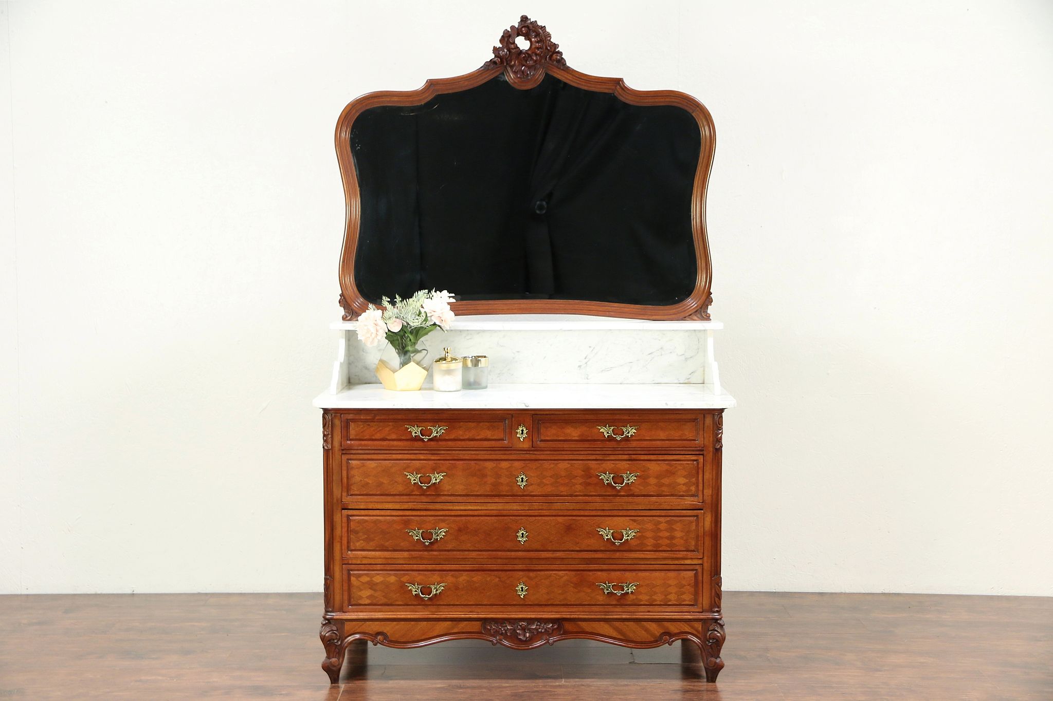 Sold French Antique Marble Top Chest Dresser Or Vessel Sink