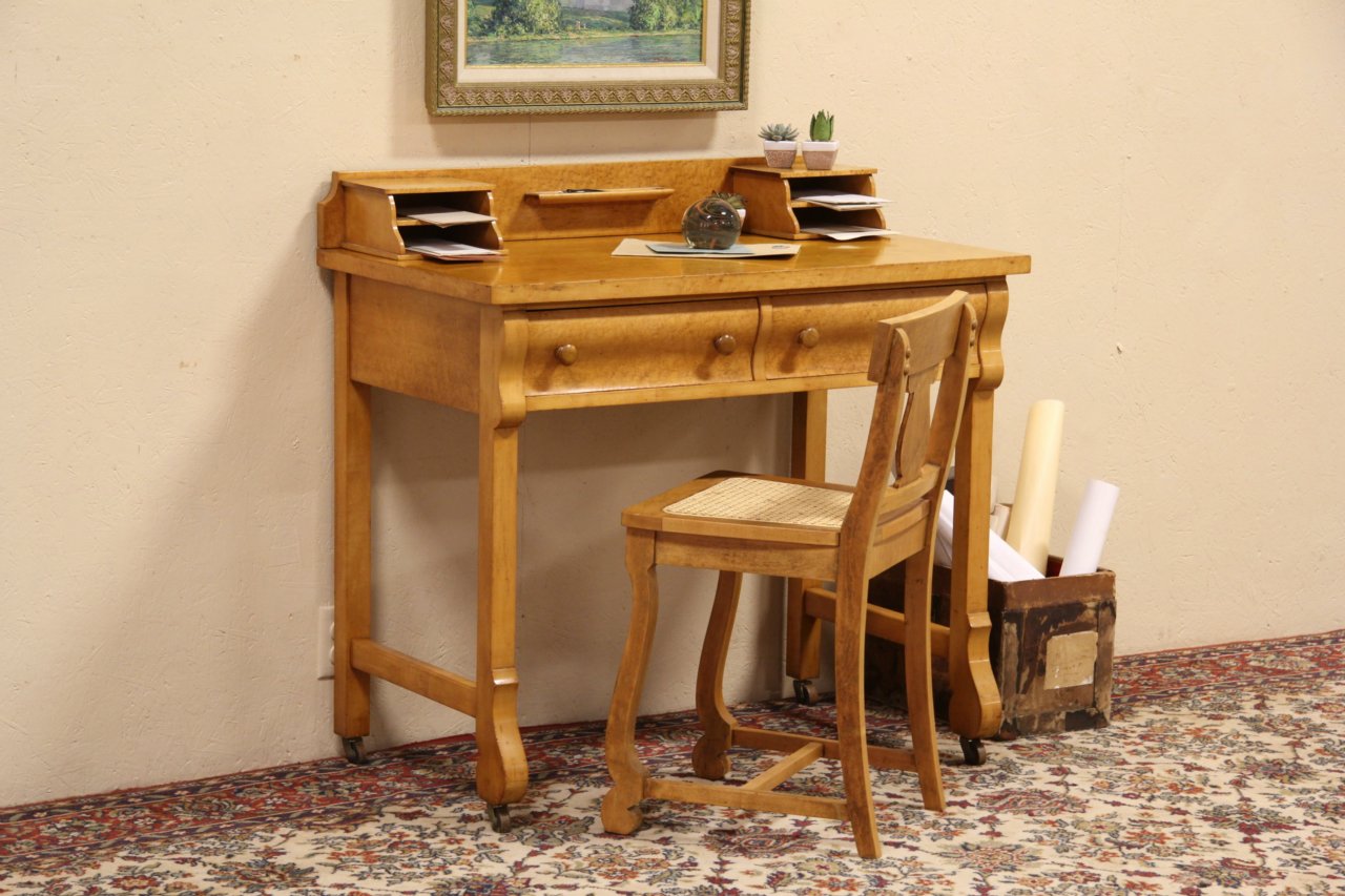 Computer Writing Desk Antique Brown