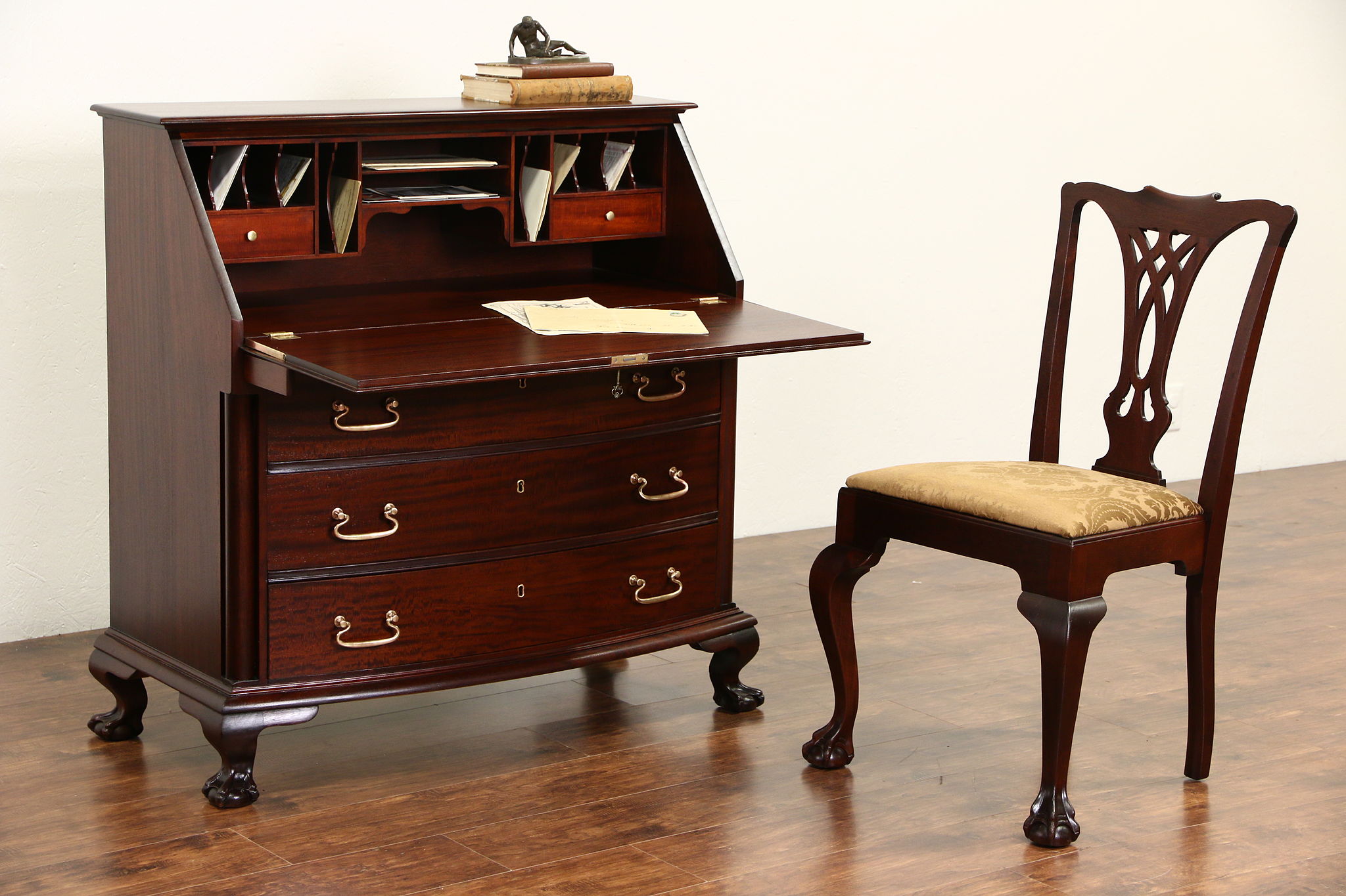 Sold Georgian 1910 Antique Mahogany Secretary Desk Chair