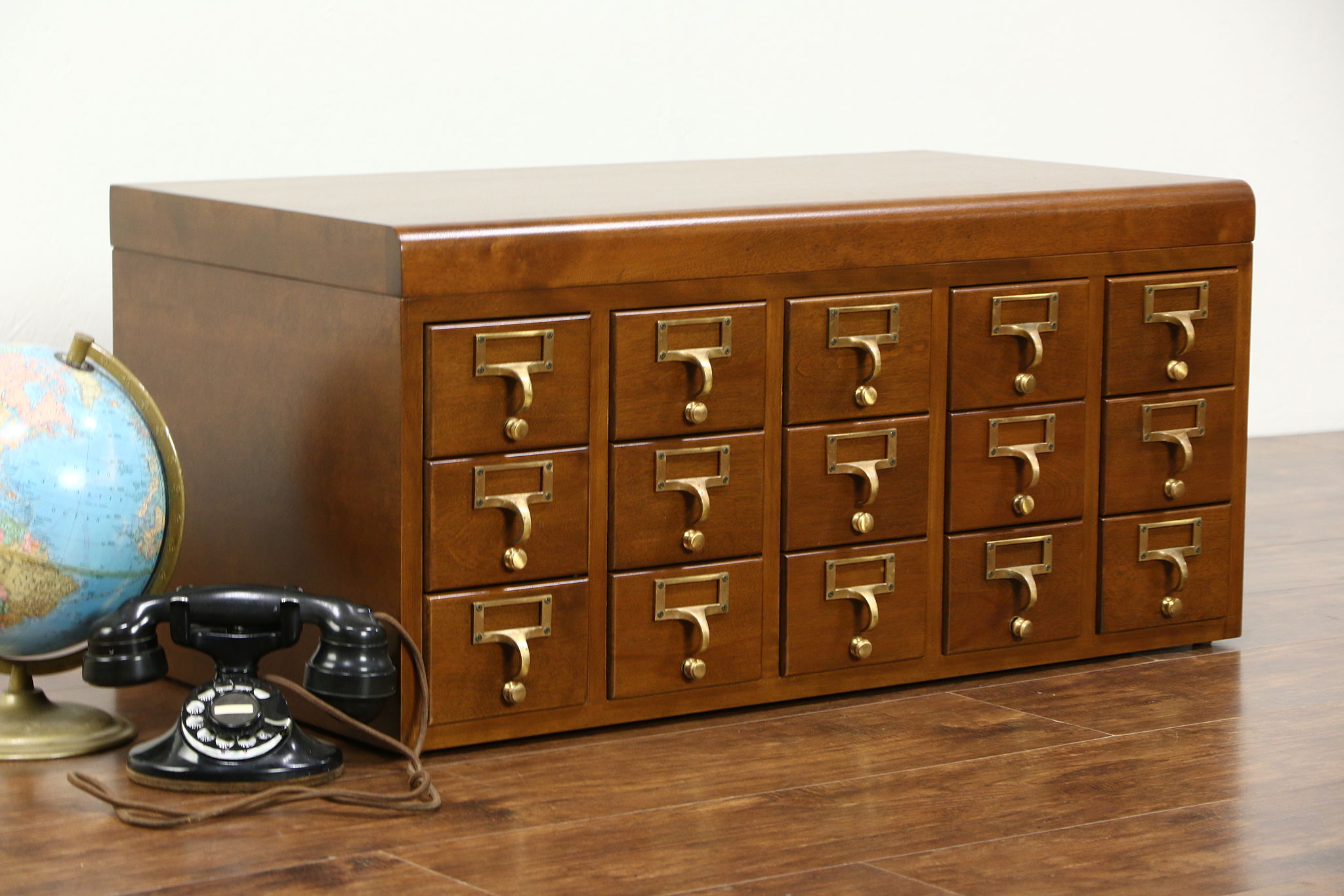Sold Desktop Card File Cabinet 15 3x5 Drawers 1950 Vintage