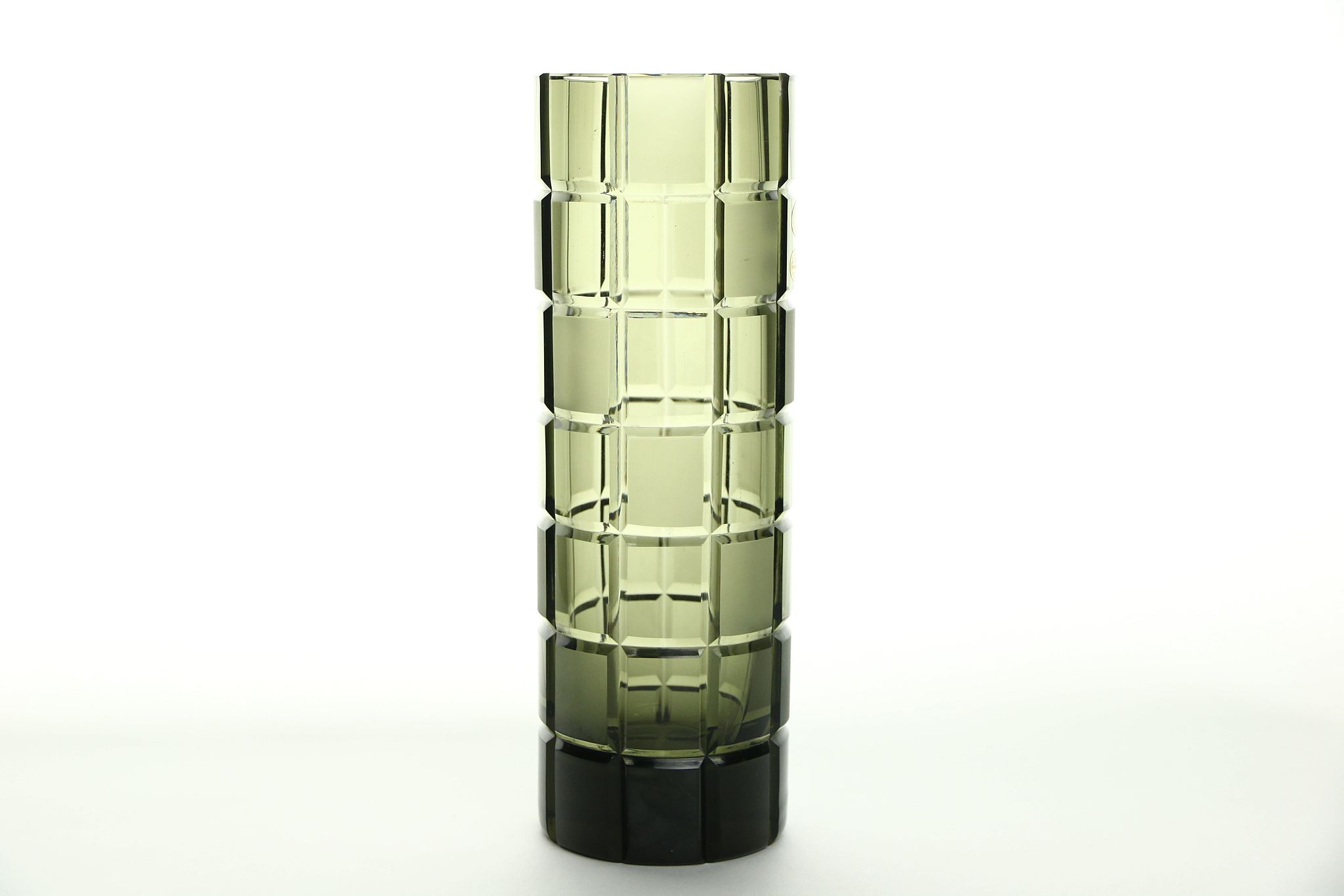 Sold Vase Signed Rosenthal Of Germany Blown Cut Smoke Crystal