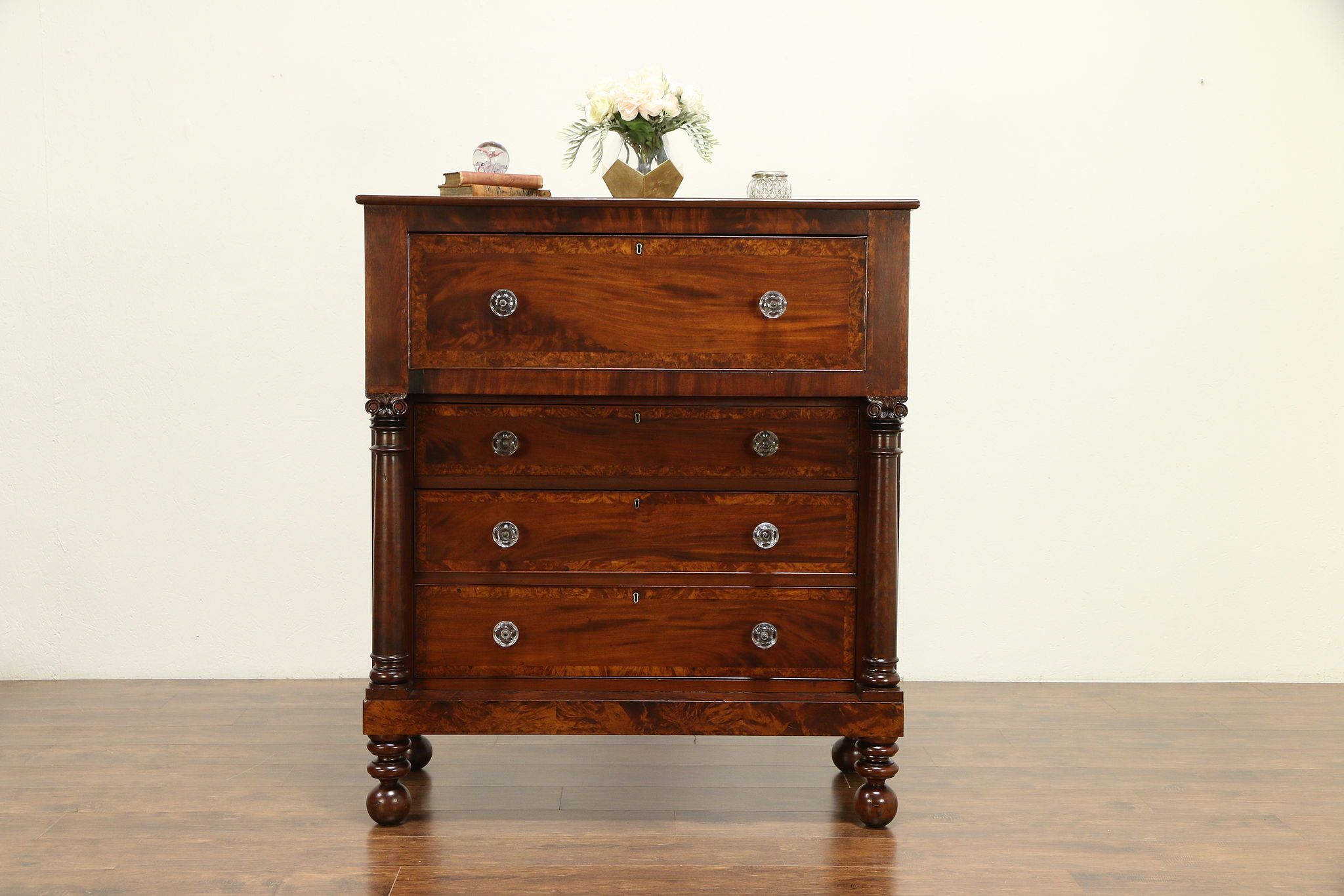 Sold Empire Antique Chest Or Dresser Cherry Curly Maple