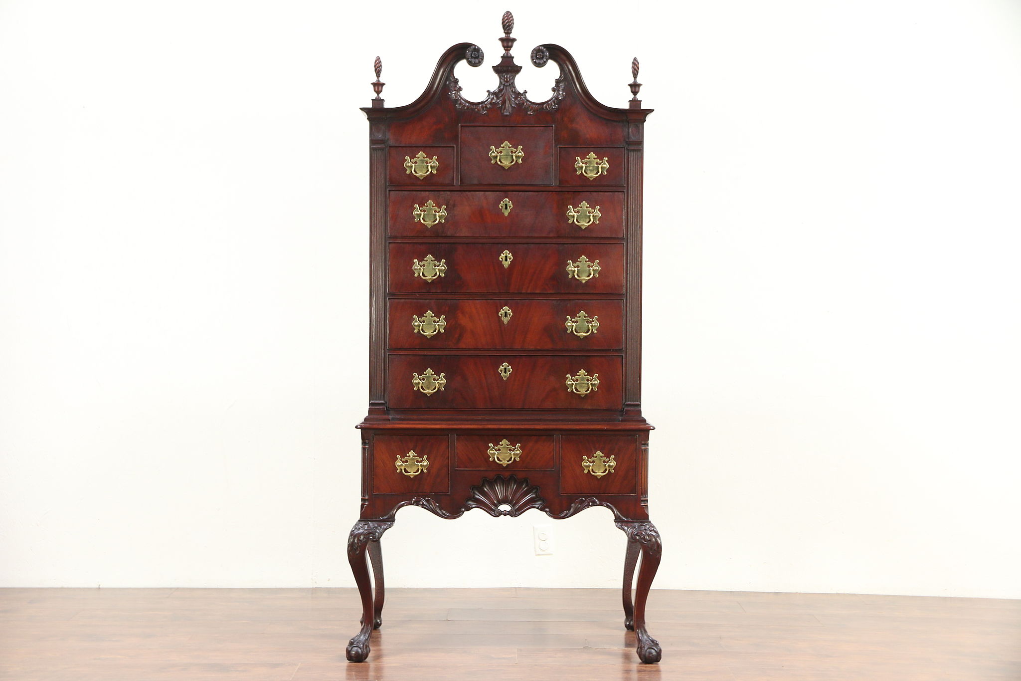Sold Georgian Design Antique Mahogany Highboy Or Chest On Chest