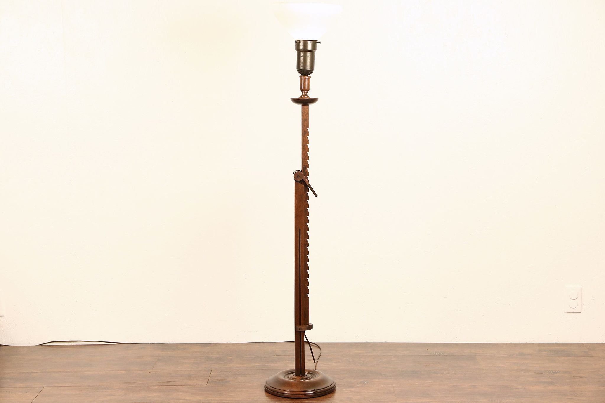 Antique wooden floor lamp deals