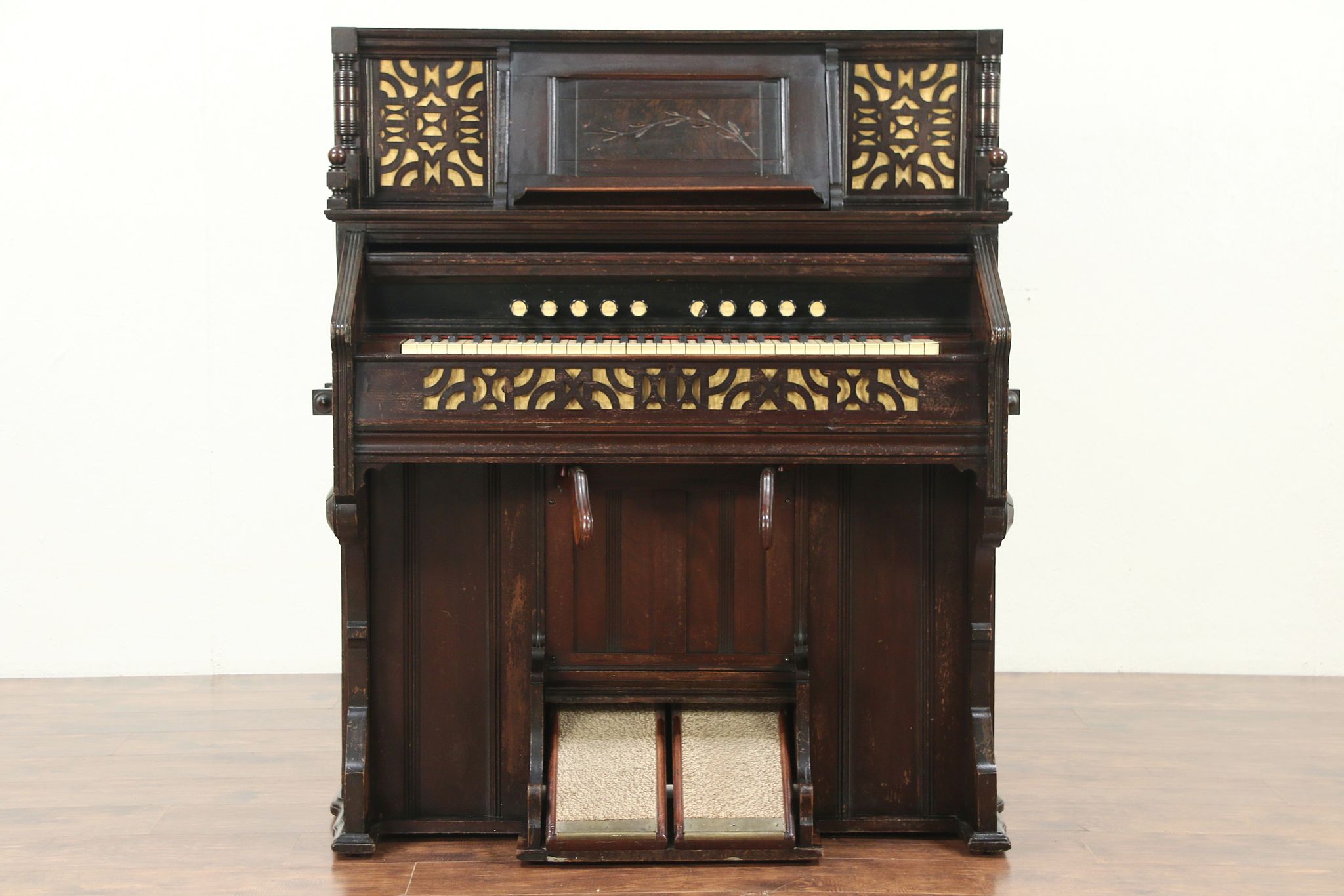Victorian Eastlake Antique Walnut Pump Or Reed Organ Kimball