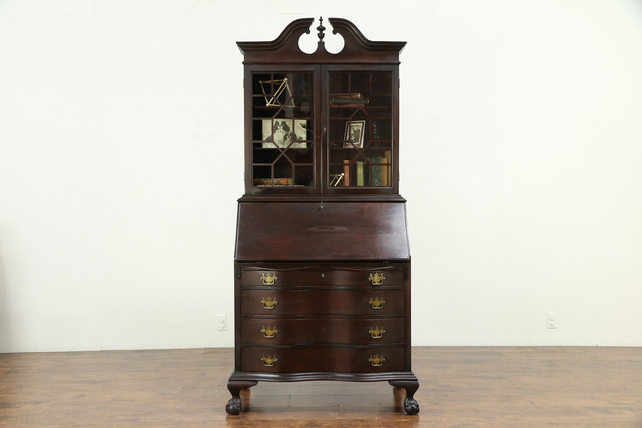 Sold Georgian Style Antique Mahogany Secretary Desk Bookcase