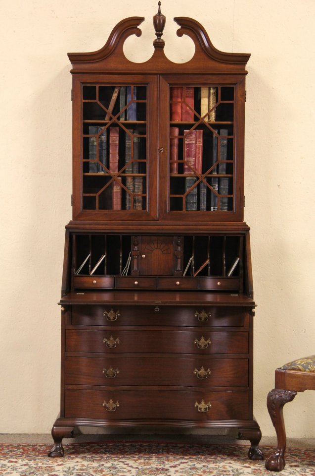 Federal 1940 s Secretary Desk Bookcase Secret Compartments