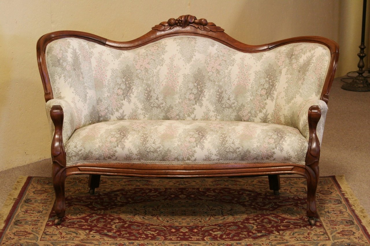 Antique victorian on sale settee loveseat