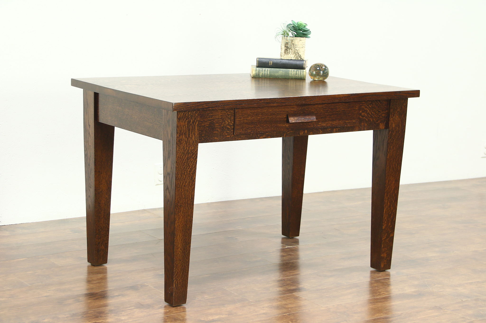 Sold Arts Crafts Mission Oak Library Table Antique 1905