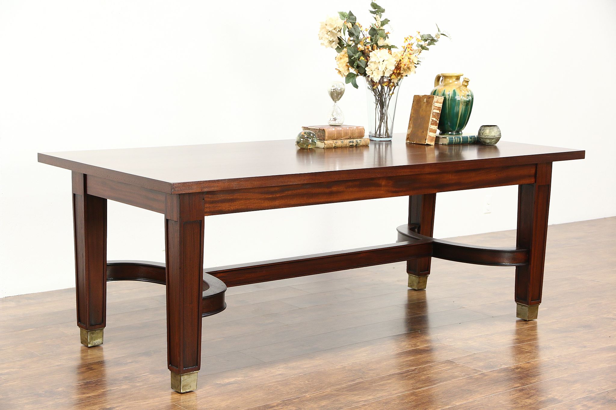 Sold Mahogany 1930 S Vintage 7 Conference Or Library Table Or