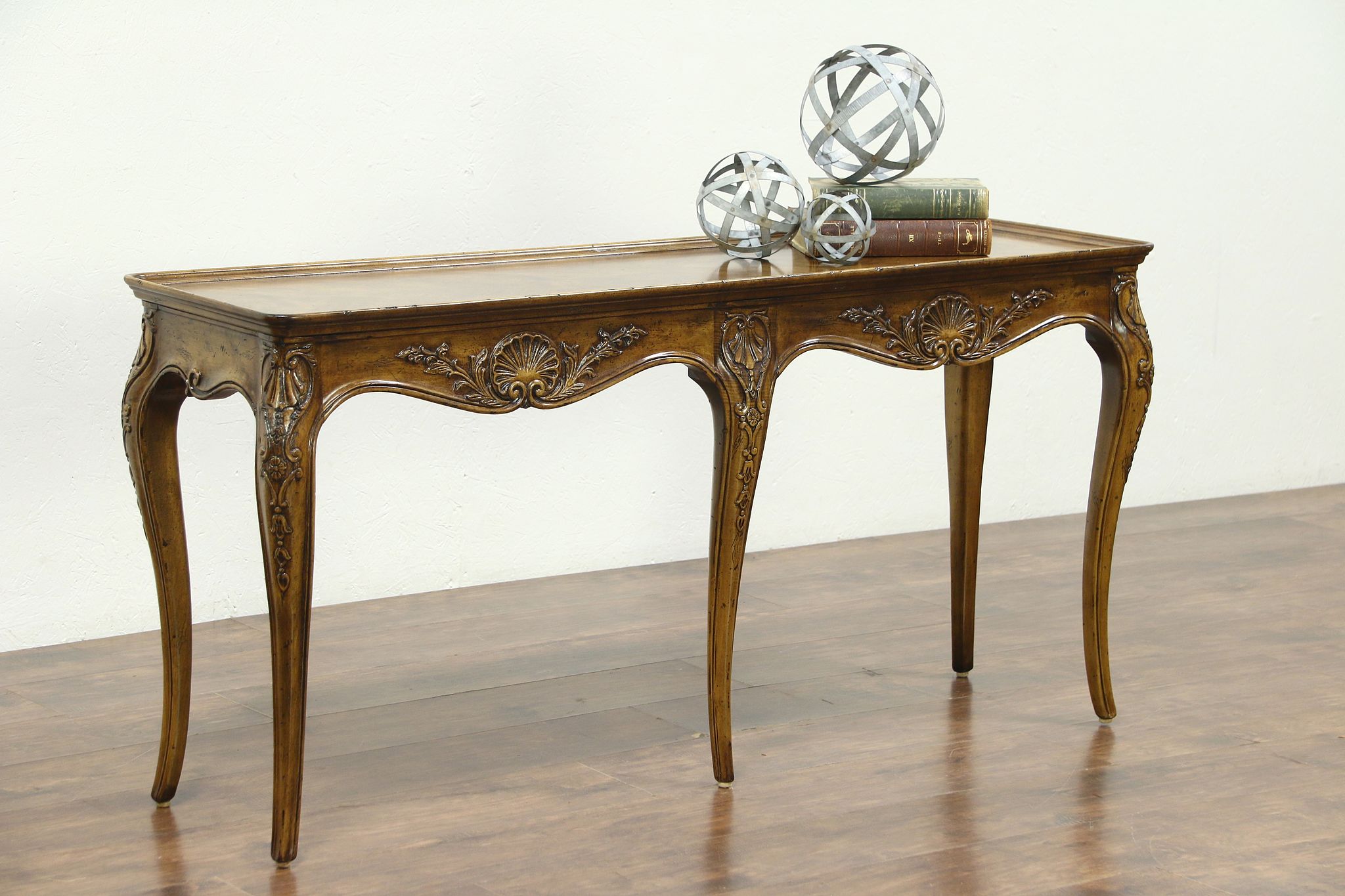 Country French Vintage Sofa or Hall Console Table Henredon