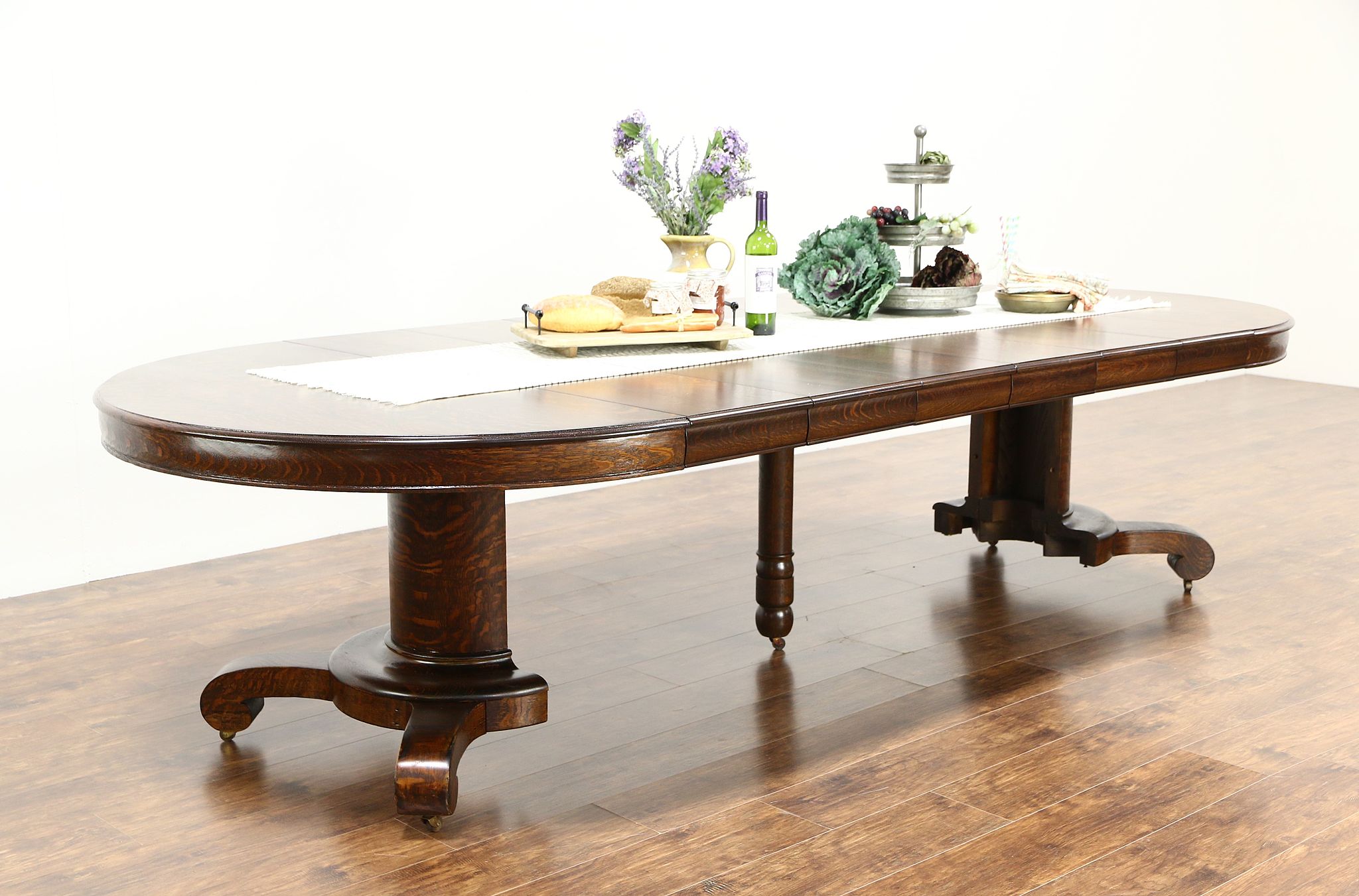 Sold Round Quarter Sawn 54 Oak 1910 Antique Dining Table