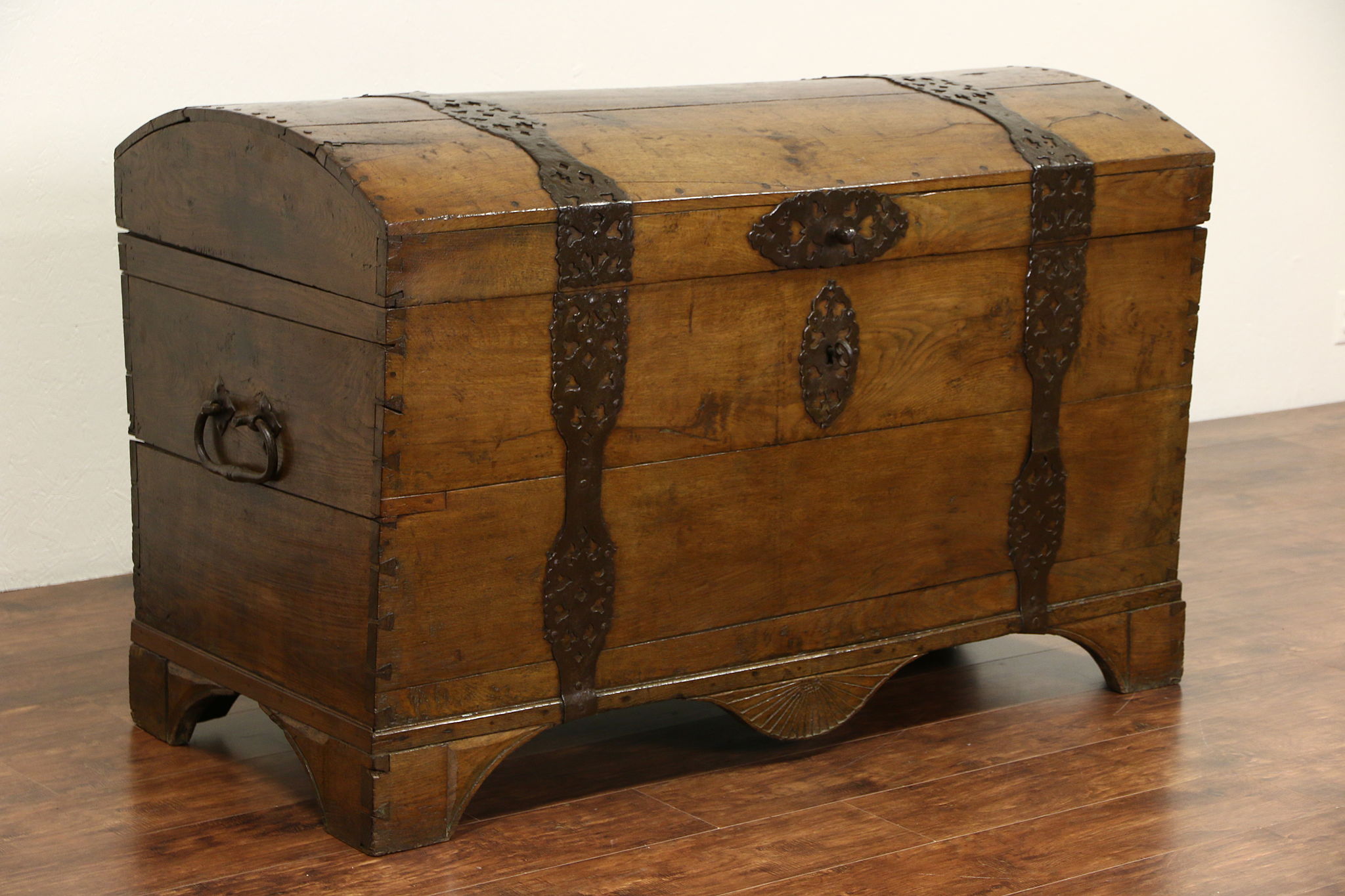 18th Century Antique Reproduction B Style Trunk Chest or Box 