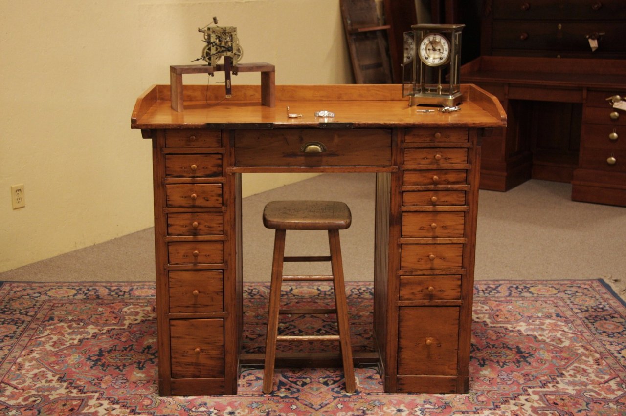 Country Victorian Pine Watchmaker s Workbench Desk